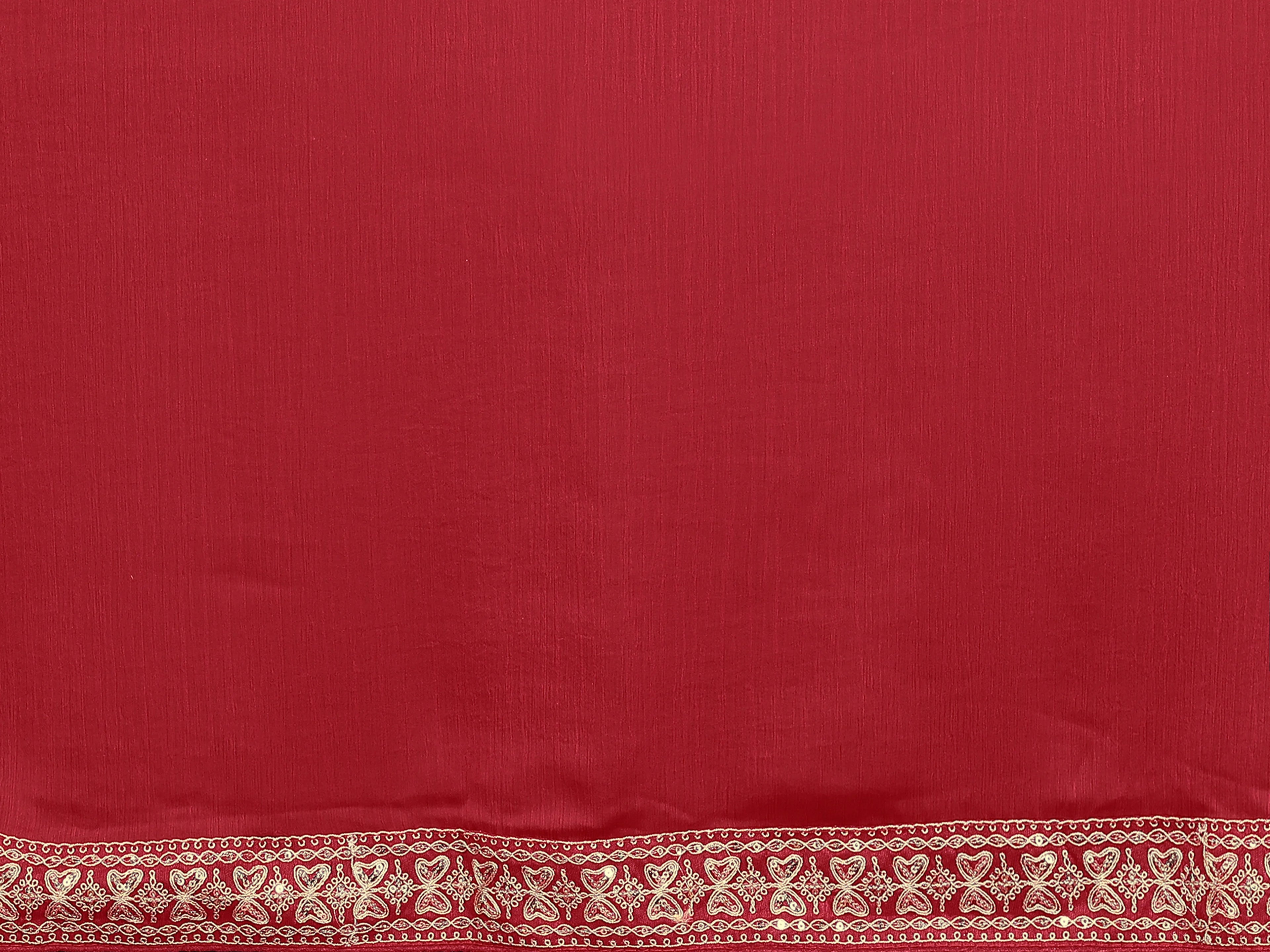 SHYAMIKA Plain Georgette Saree with Embroidery Work Lace