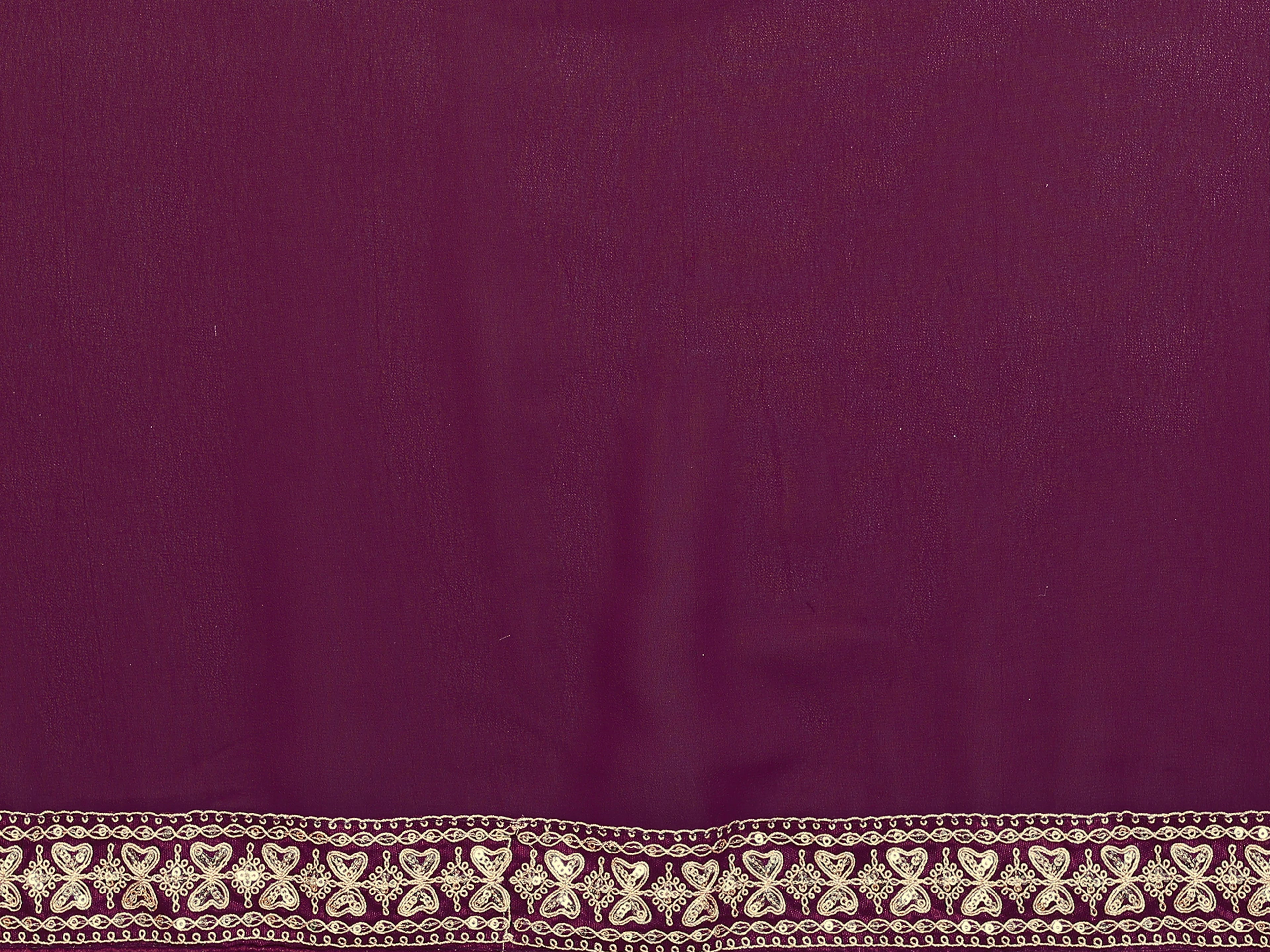 SHYAMIKA Plain Georgette Saree with Embroidery Work Lace