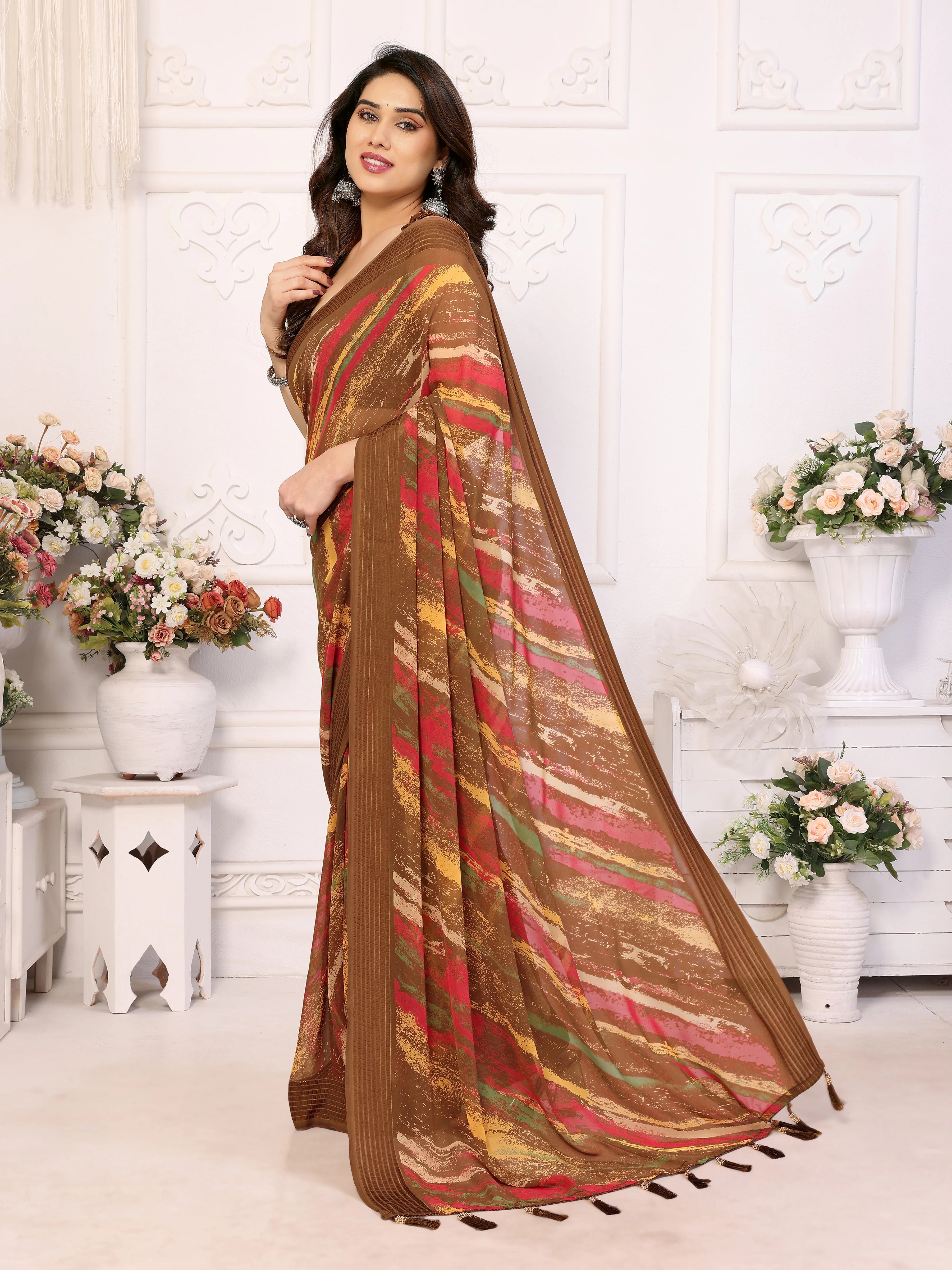 SHYAMIKA Weightless Patta Printed Saree