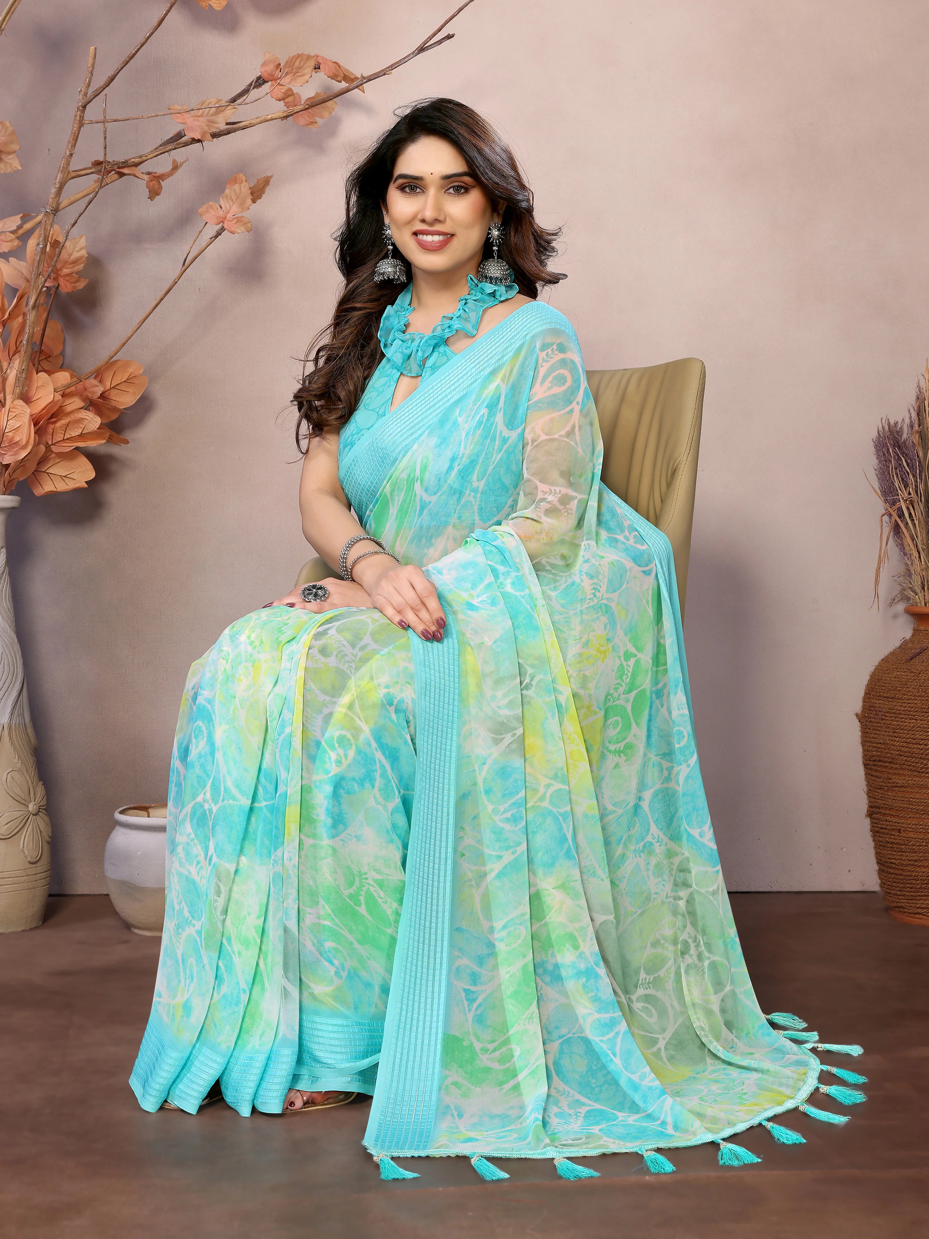SHYAMIKA Weightless Patta Printed Saree