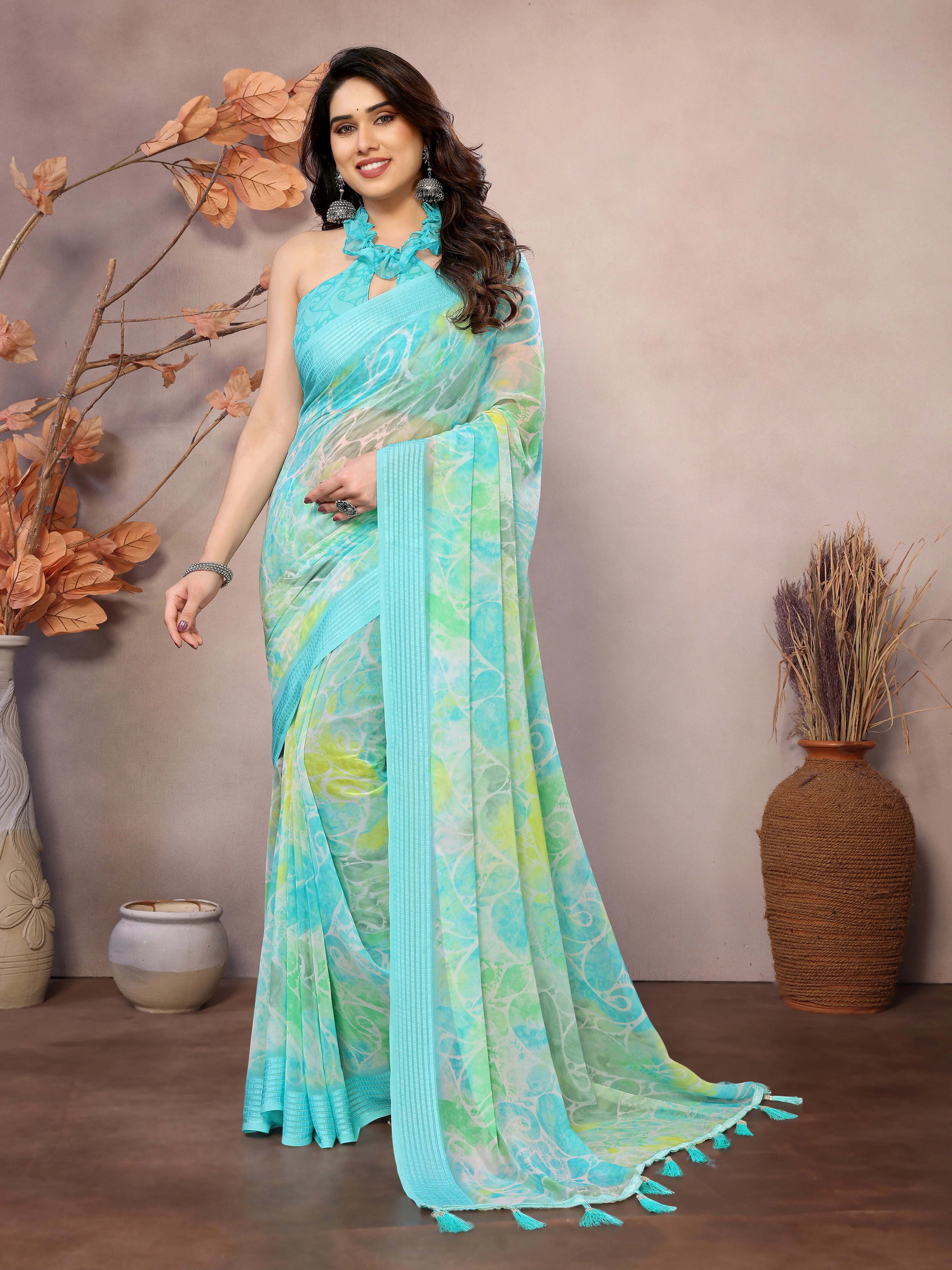 SHYAMIKA Weightless Patta Printed Saree