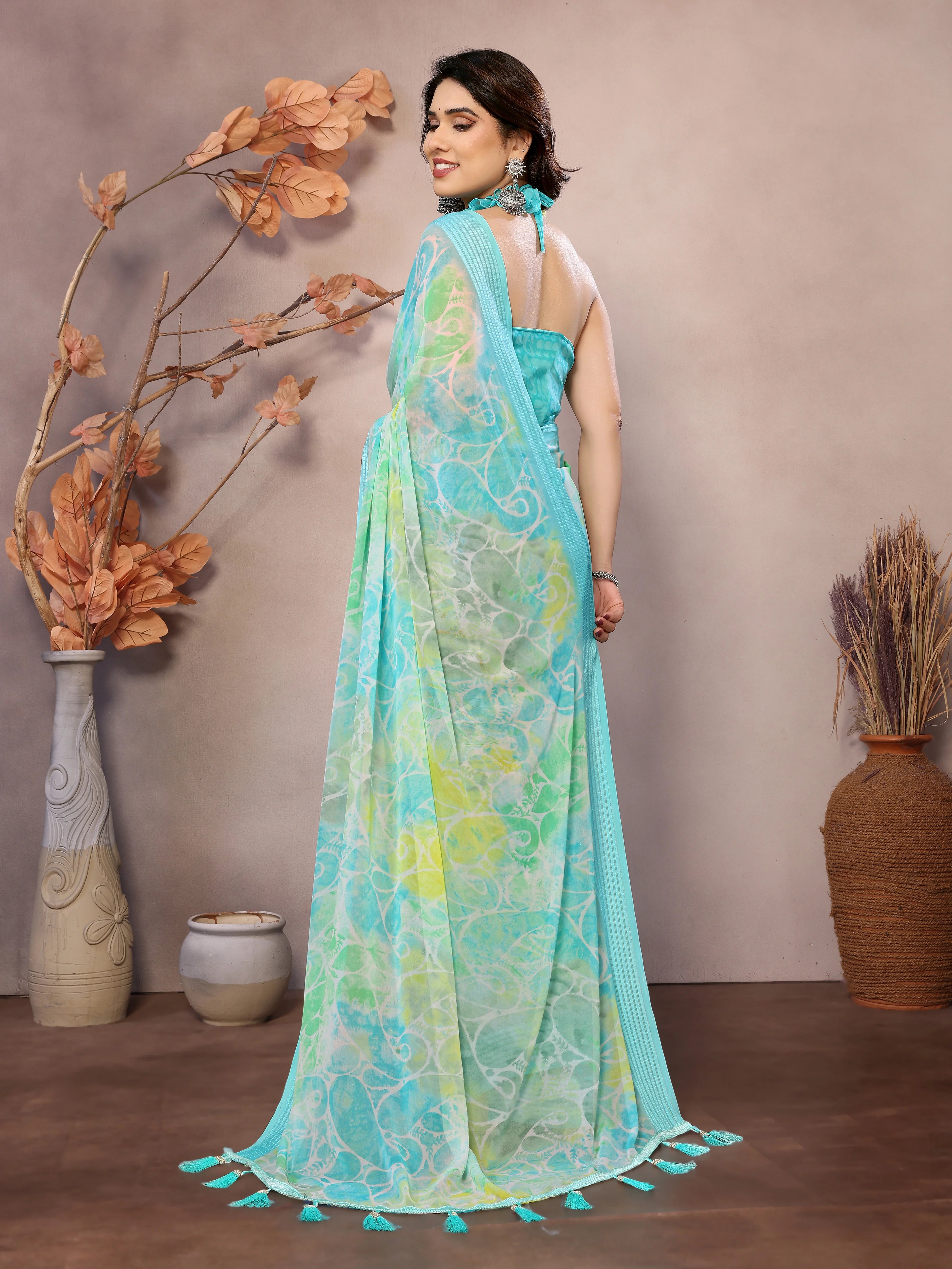 SHYAMIKA Weightless Patta Printed Saree