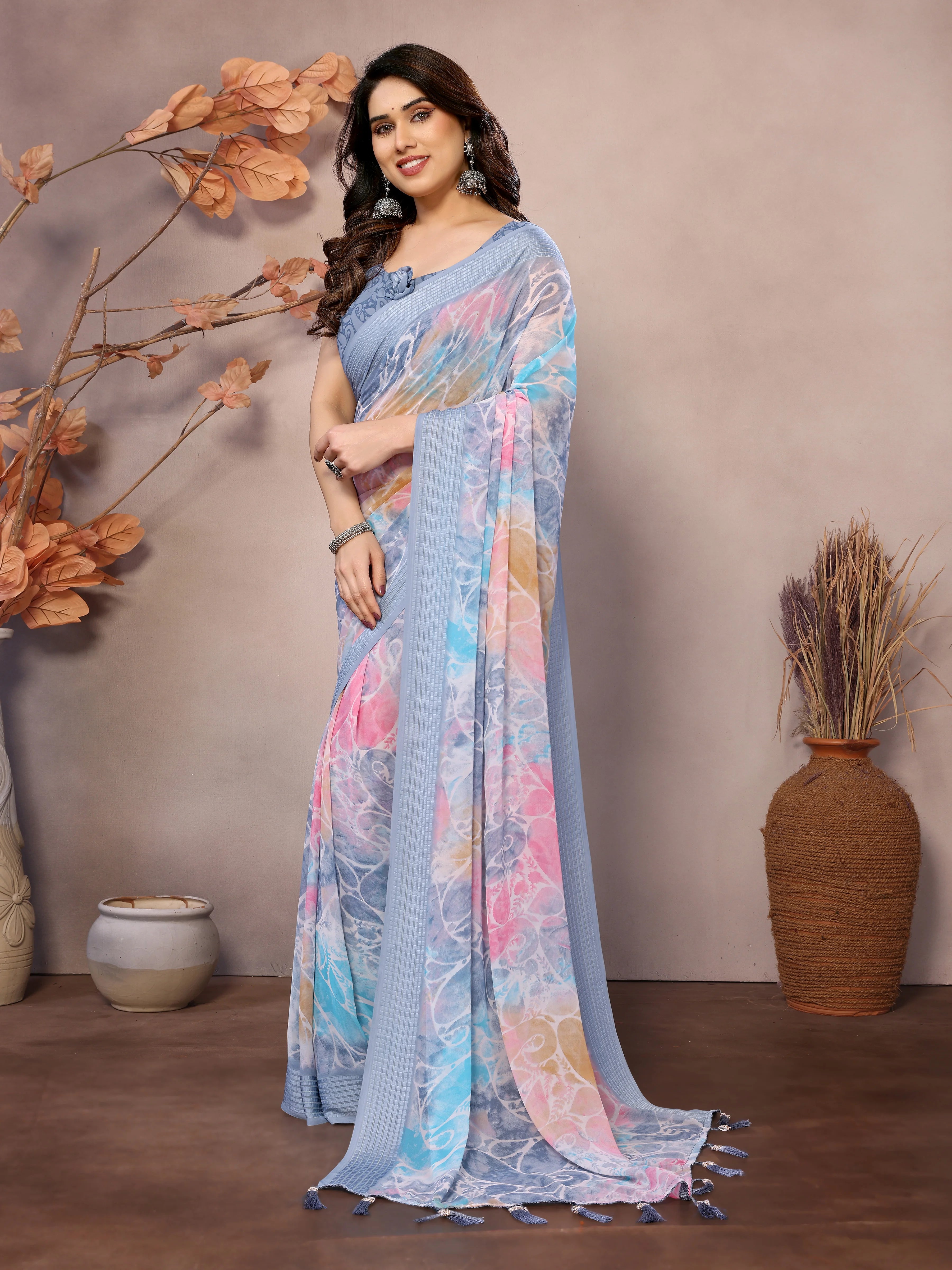 SHYAMIKA Weightless Patta Printed Saree