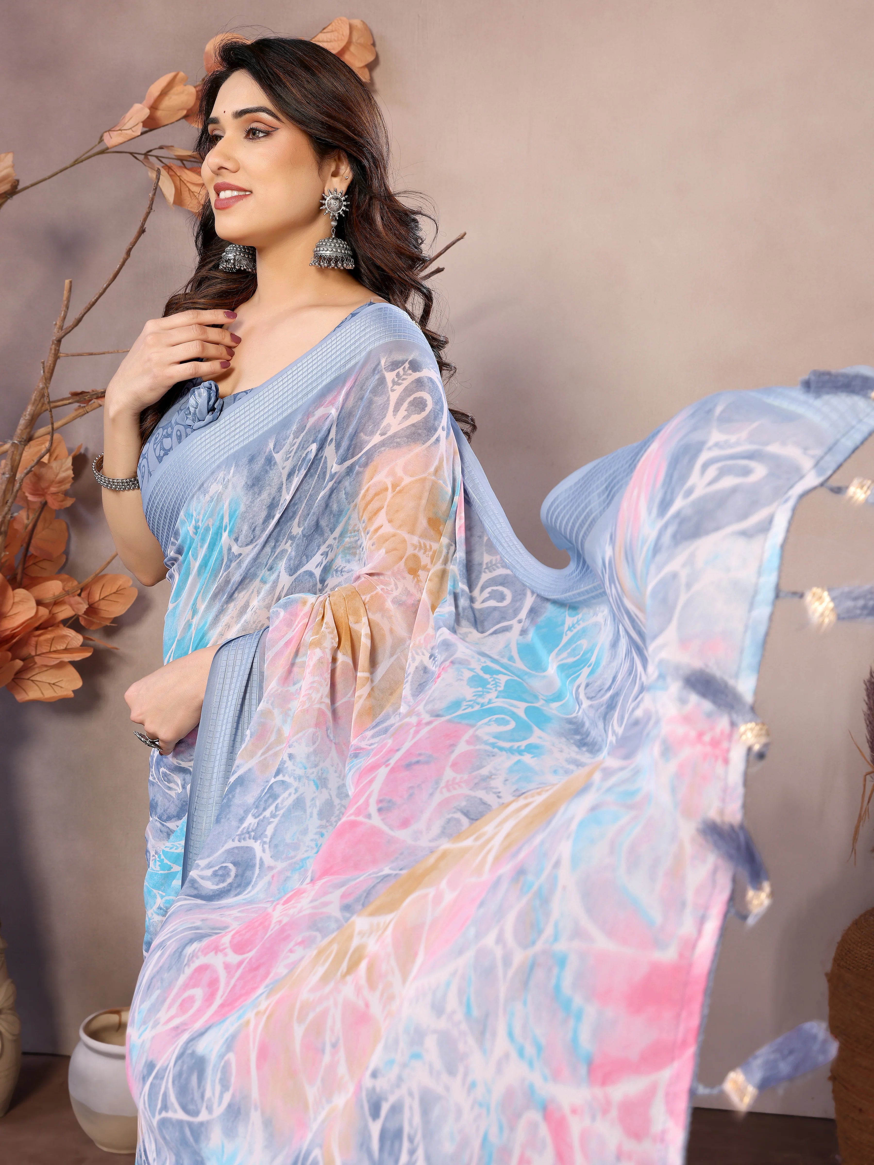SHYAMIKA Weightless Patta Printed Saree