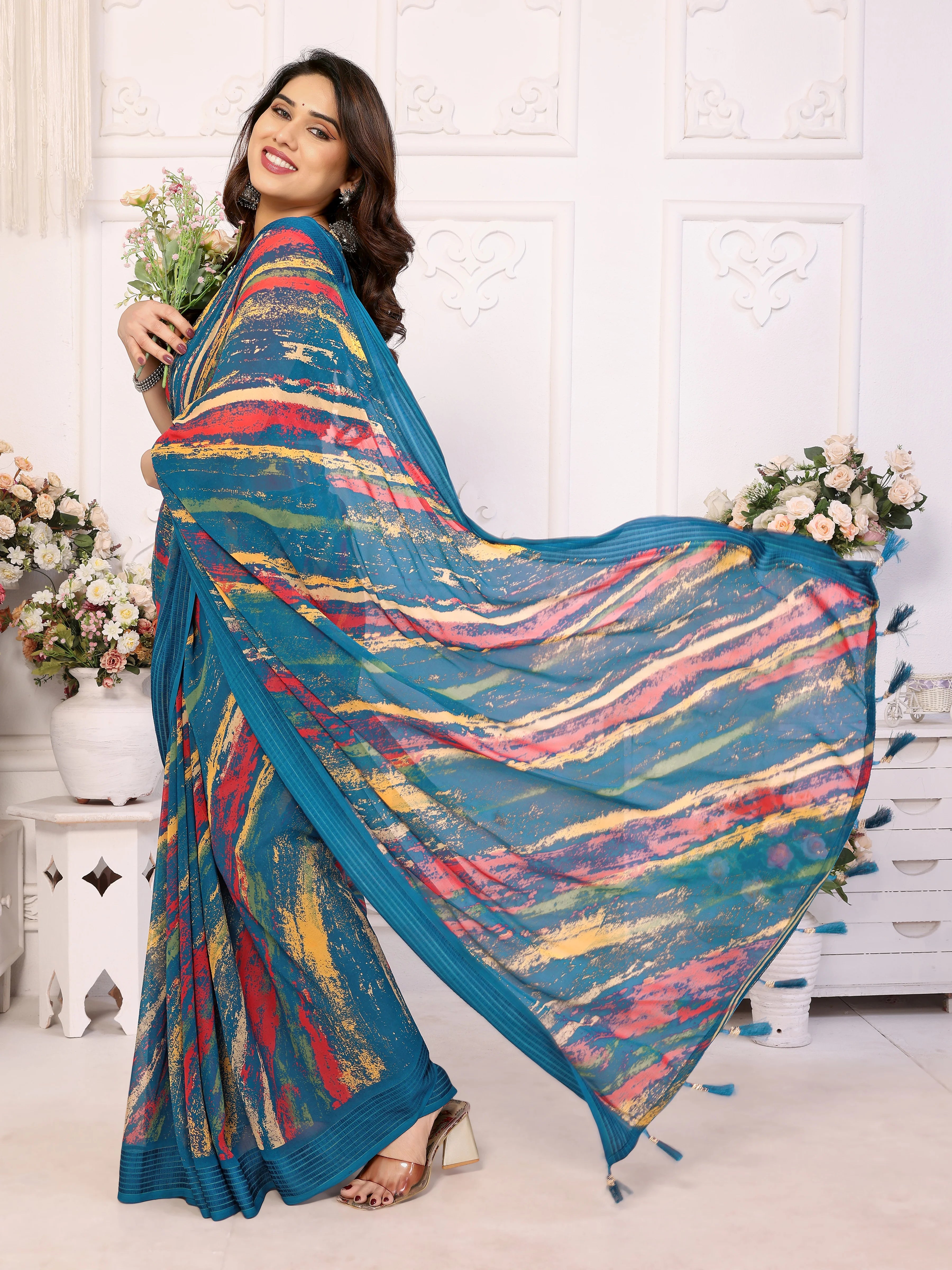 SHYAMIKA Weightless Patta Printed Saree