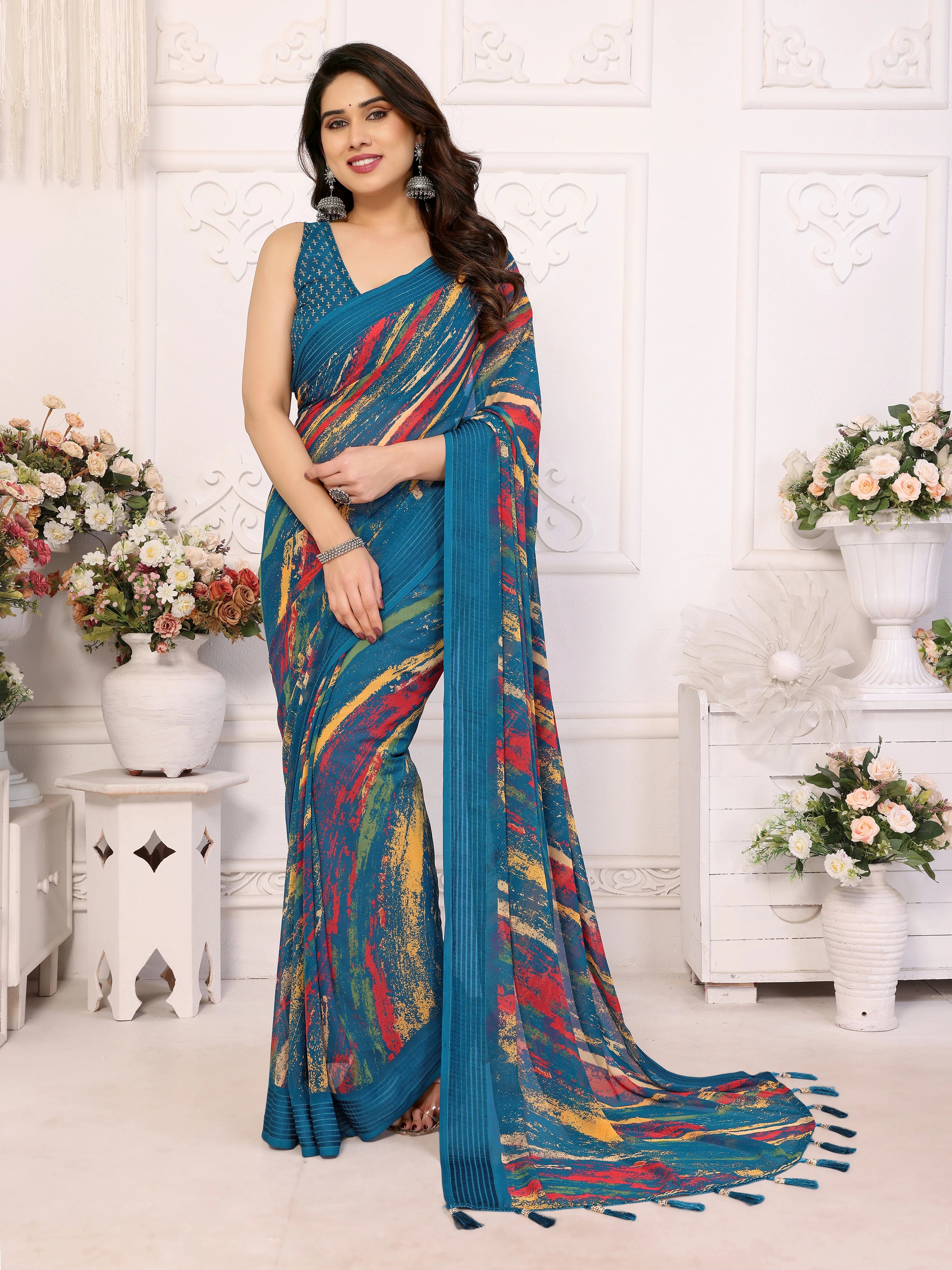 SHYAMIKA Weightless Patta Printed Saree
