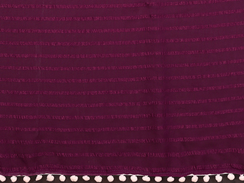 SHYAMIKA Georgette Patta Plain Saree with Digital Print Blouse