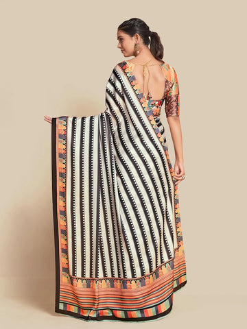 SHYAMIKA Silk Zebra Digital Print Saree with Blouse