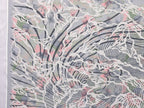 SHYAMIKA Bright Moss Satin Patta flower Printed Saree with Blouse