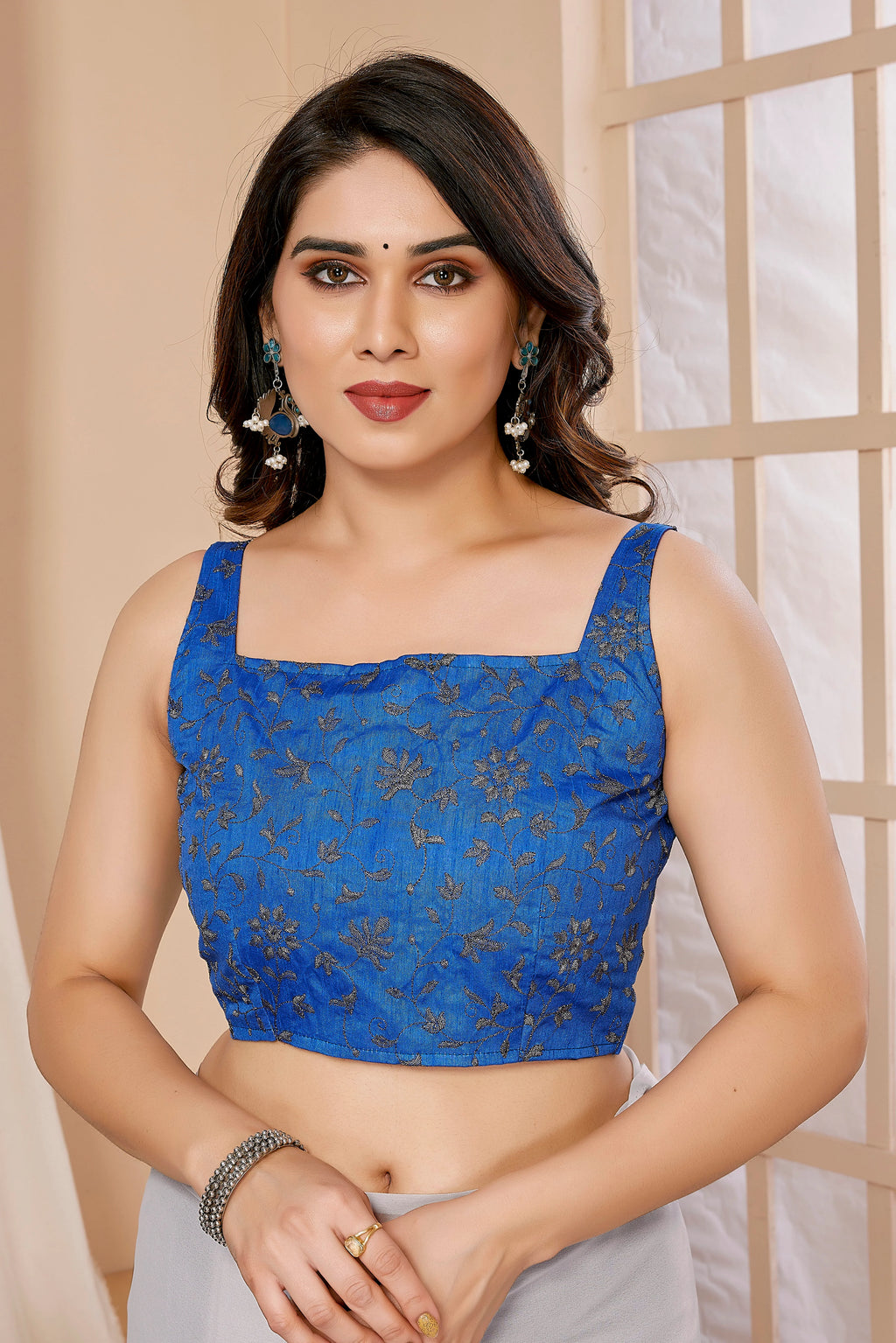 SHYAMIKA Georgette Banglori Work Ruffle Saree with Blouse
