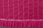 SHYAMIKA Georgette Mirror Work Ruffle Saree with Blouse