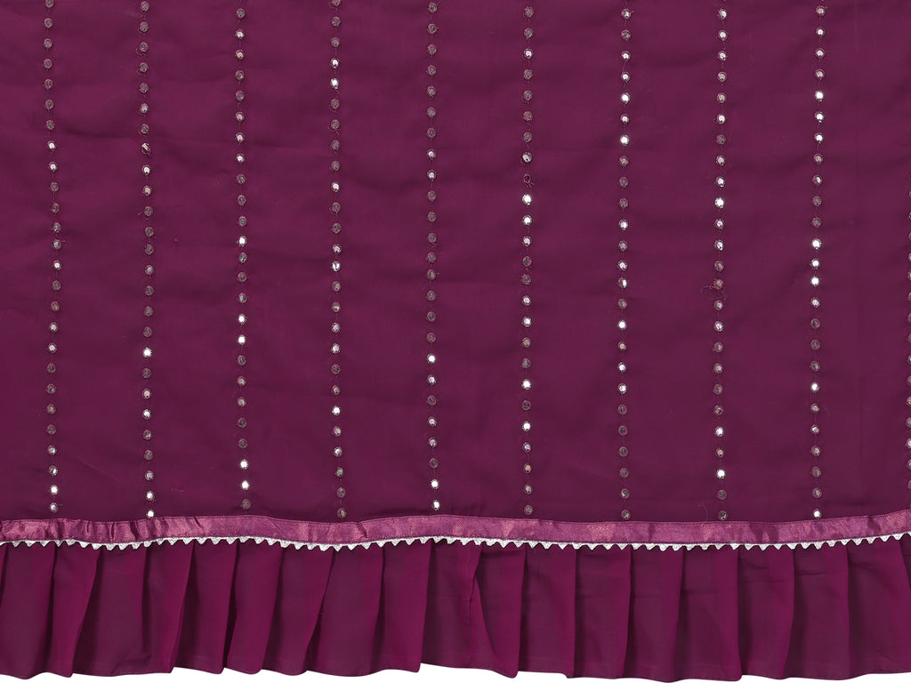 SHYAMIKA Georgette Mirror Work Ruffle Saree with Blouse