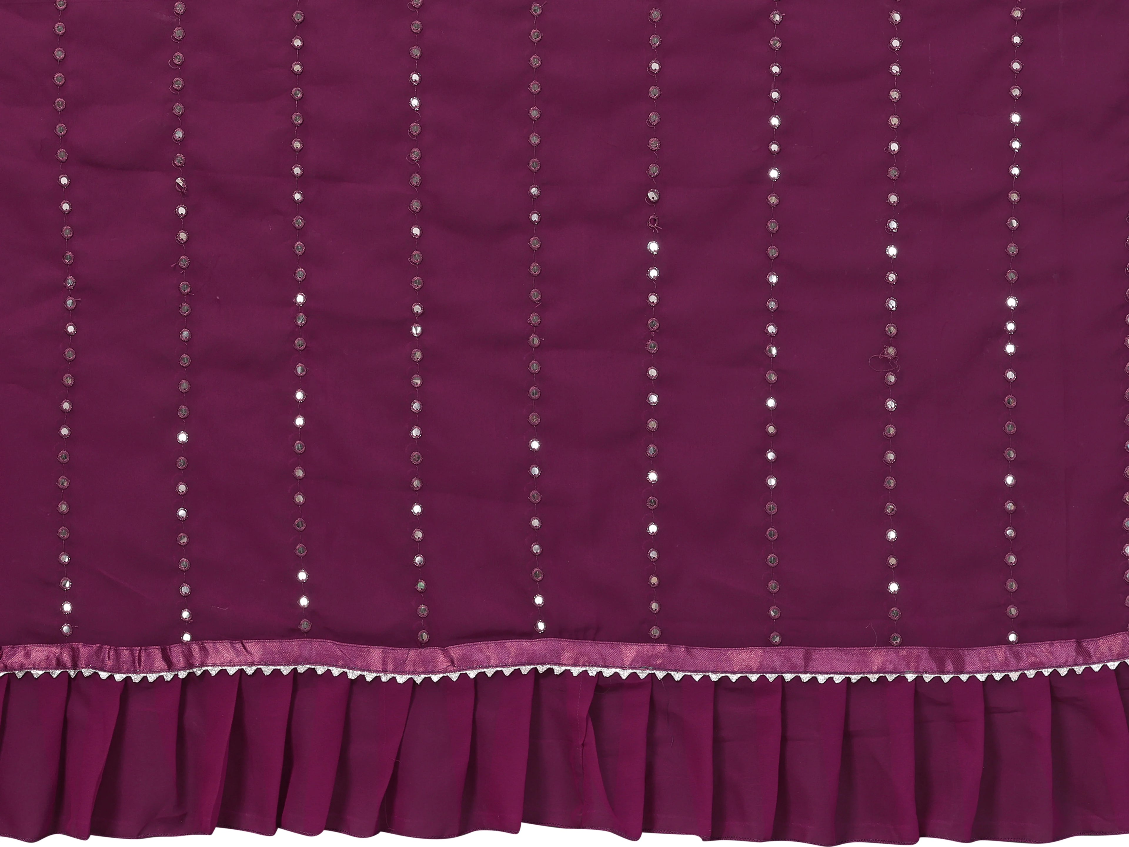 SHYAMIKA Georgette Mirror Work Ruffle Saree with Blouse