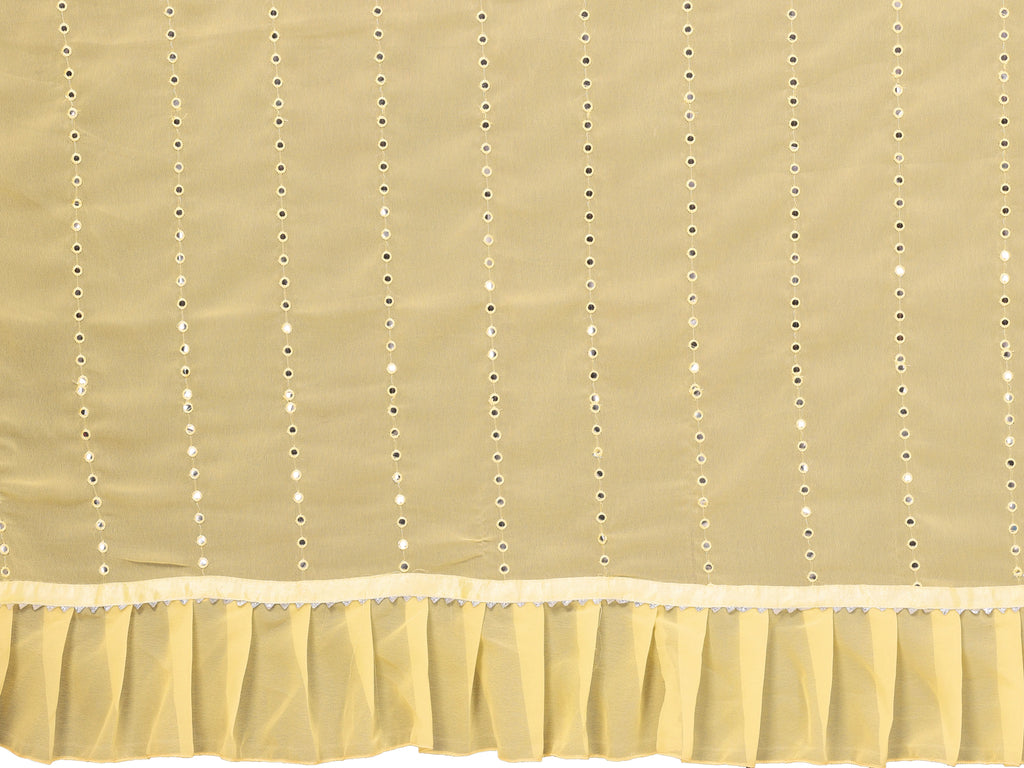SHYAMIKA Georgette Mirror Work Ruffle Saree with Blouse