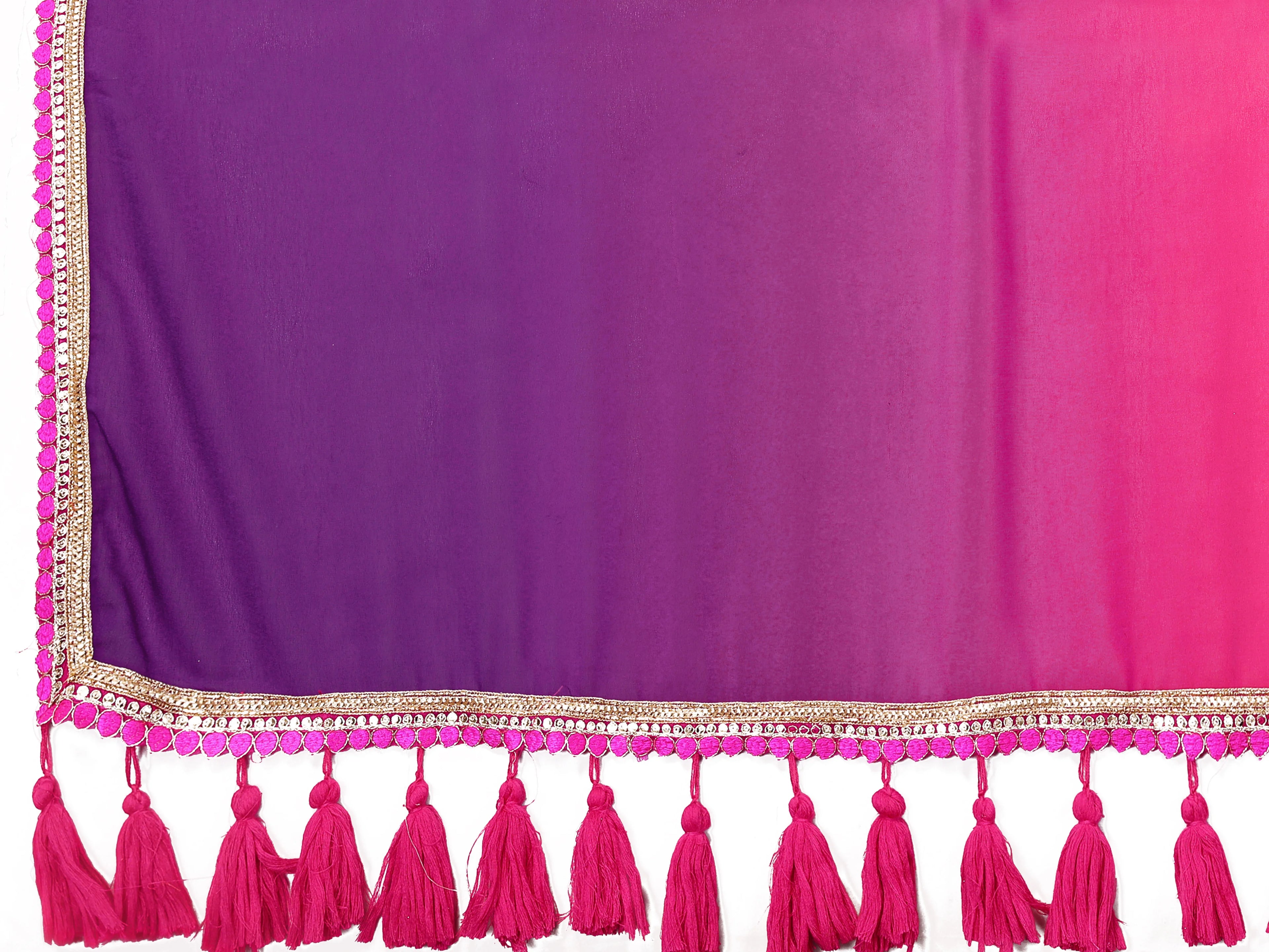 SHYAMIKA Georgette Embroidery Work Padded Saree with Blouse