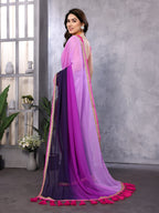 SHYAMIKA Georgette Embroidery Work Padded Saree with Blouse