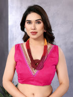 SHYAMIKA Georgette Embroidery Work Padded Saree with Blouse