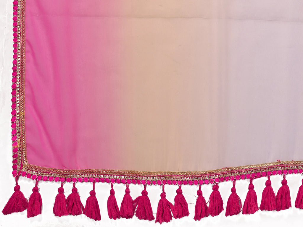 SHYAMIKA Georgette Embroidery Work Padded Saree with Blouse