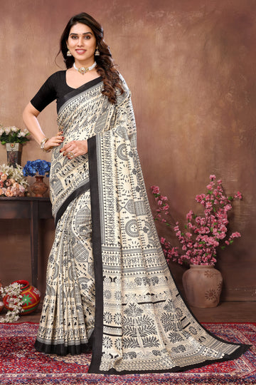 SHYAMIKA Khadi Printed Saree with Blouse