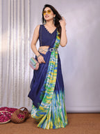 SHYAMIKA Khadi Abstract Printed Saree with Blouse