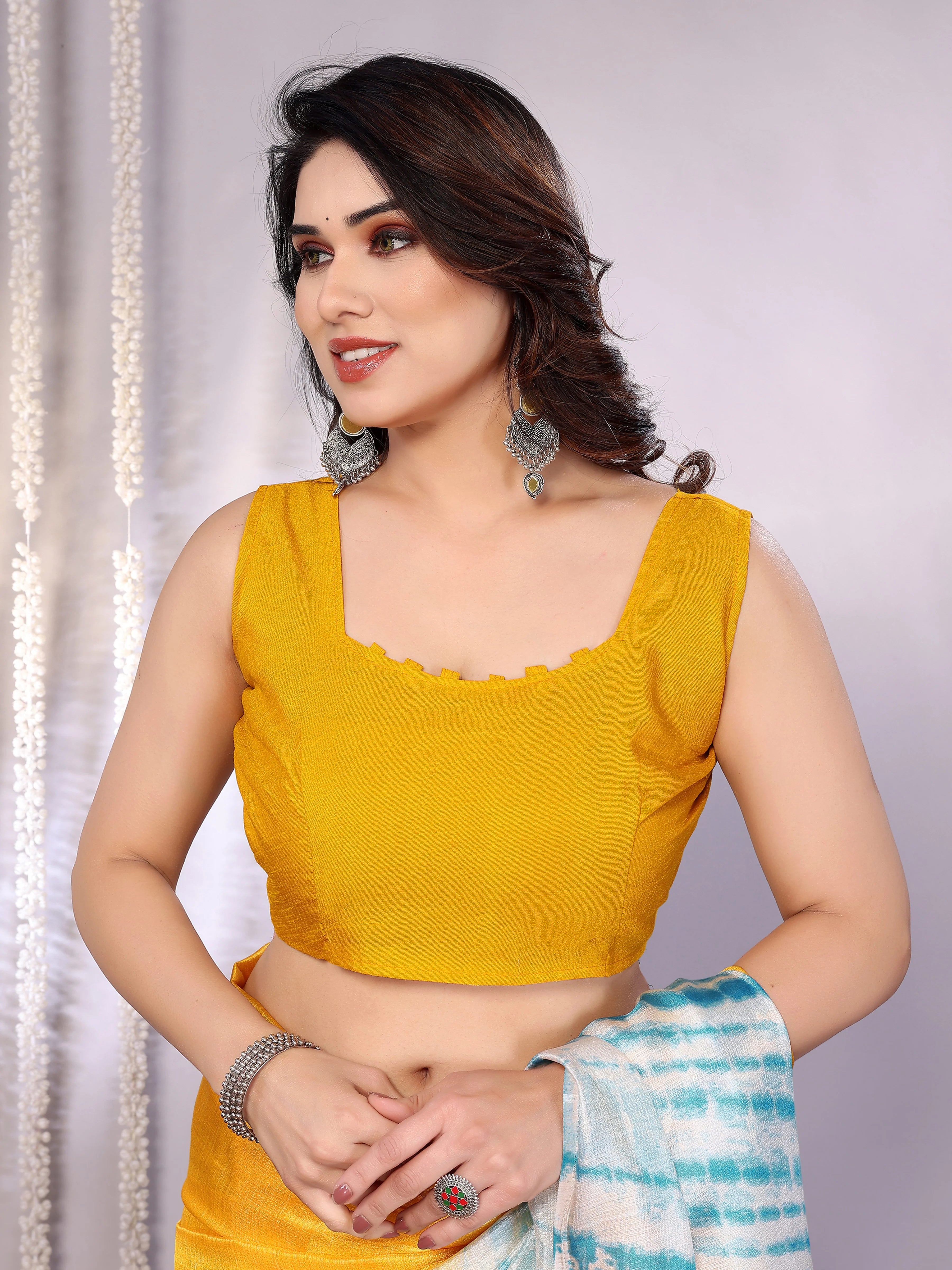 SHYAMIKA Khadi Abstract Printed Saree with Blouse