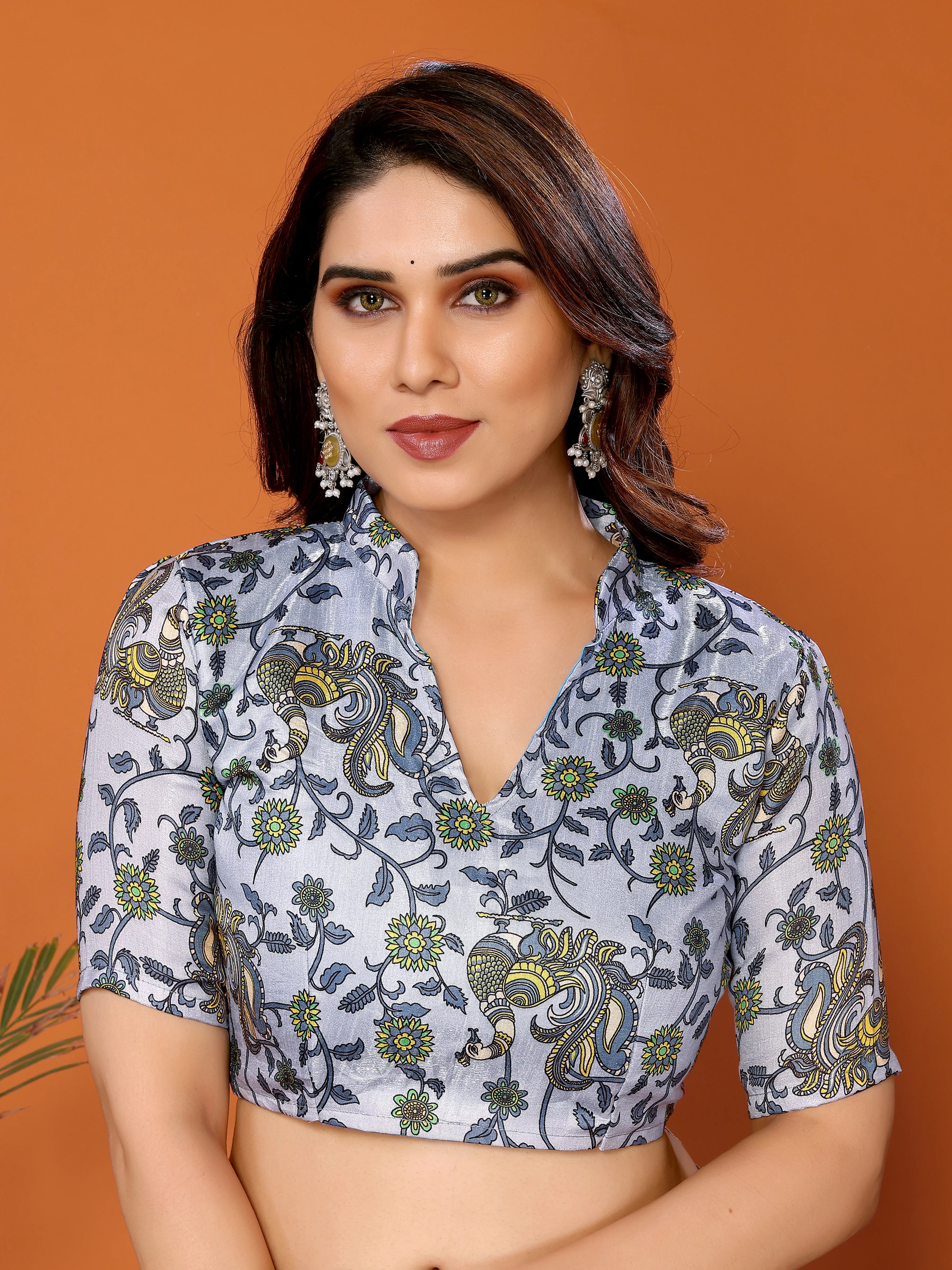 SHYAMIKA Polyester Zari Banglory Digital Print Saree with Blouse
