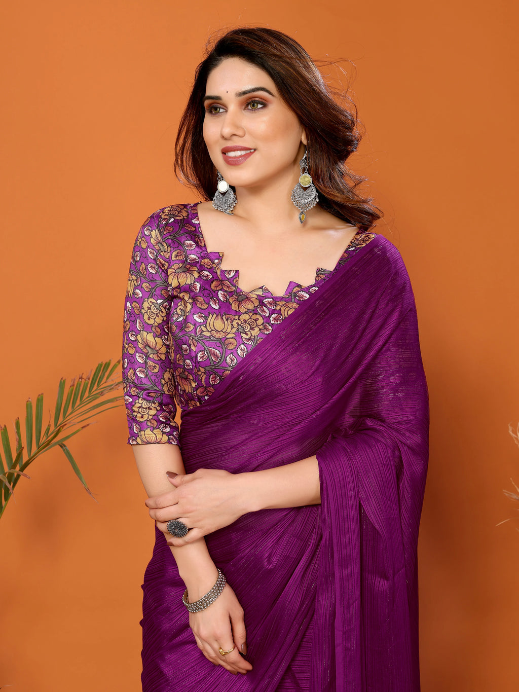 SHYAMIKA Polyester Zari Banglory Digital Print Saree with Blouse