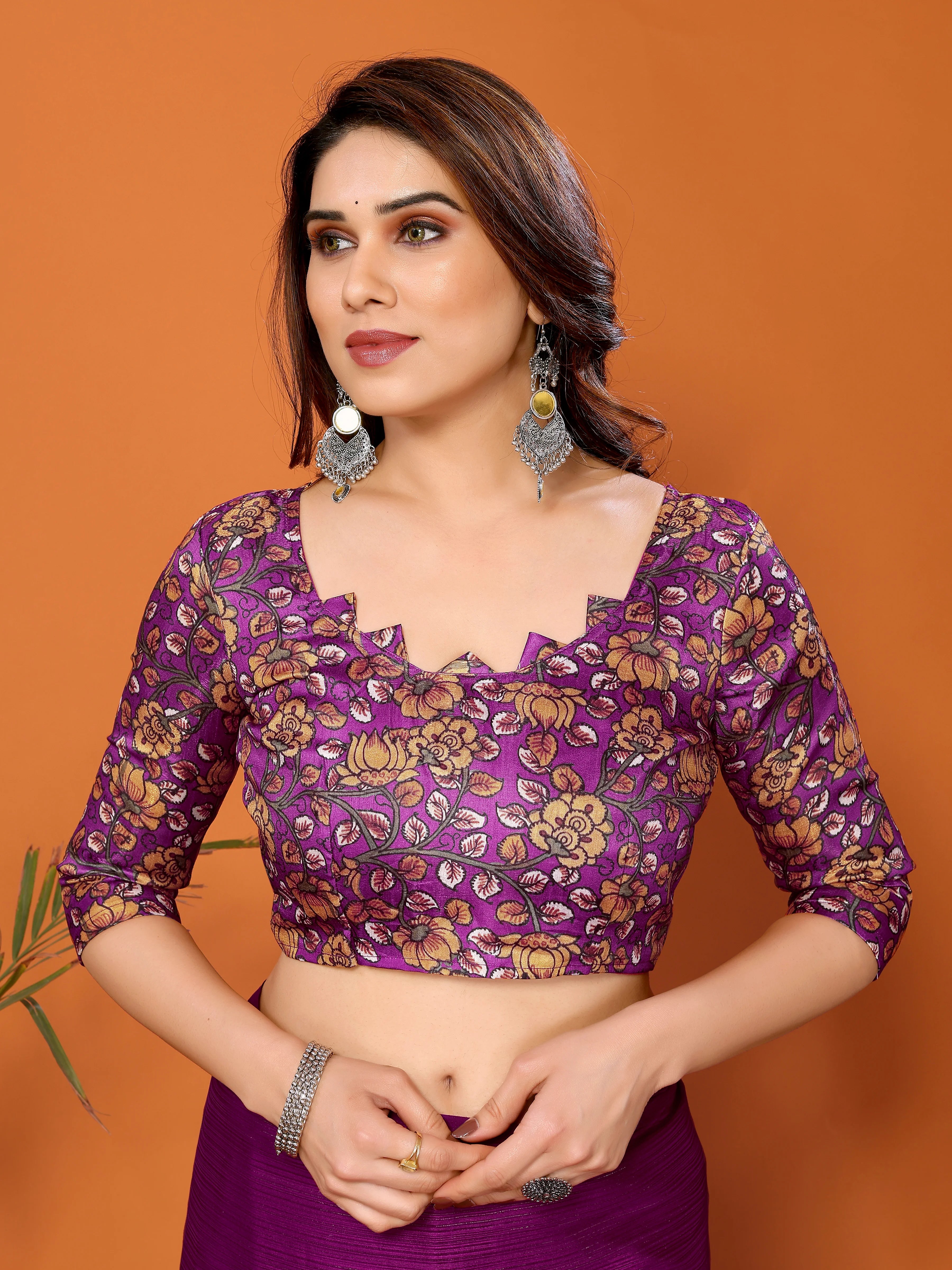 SHYAMIKA Polyester Zari Banglory Digital Print Saree with Blouse