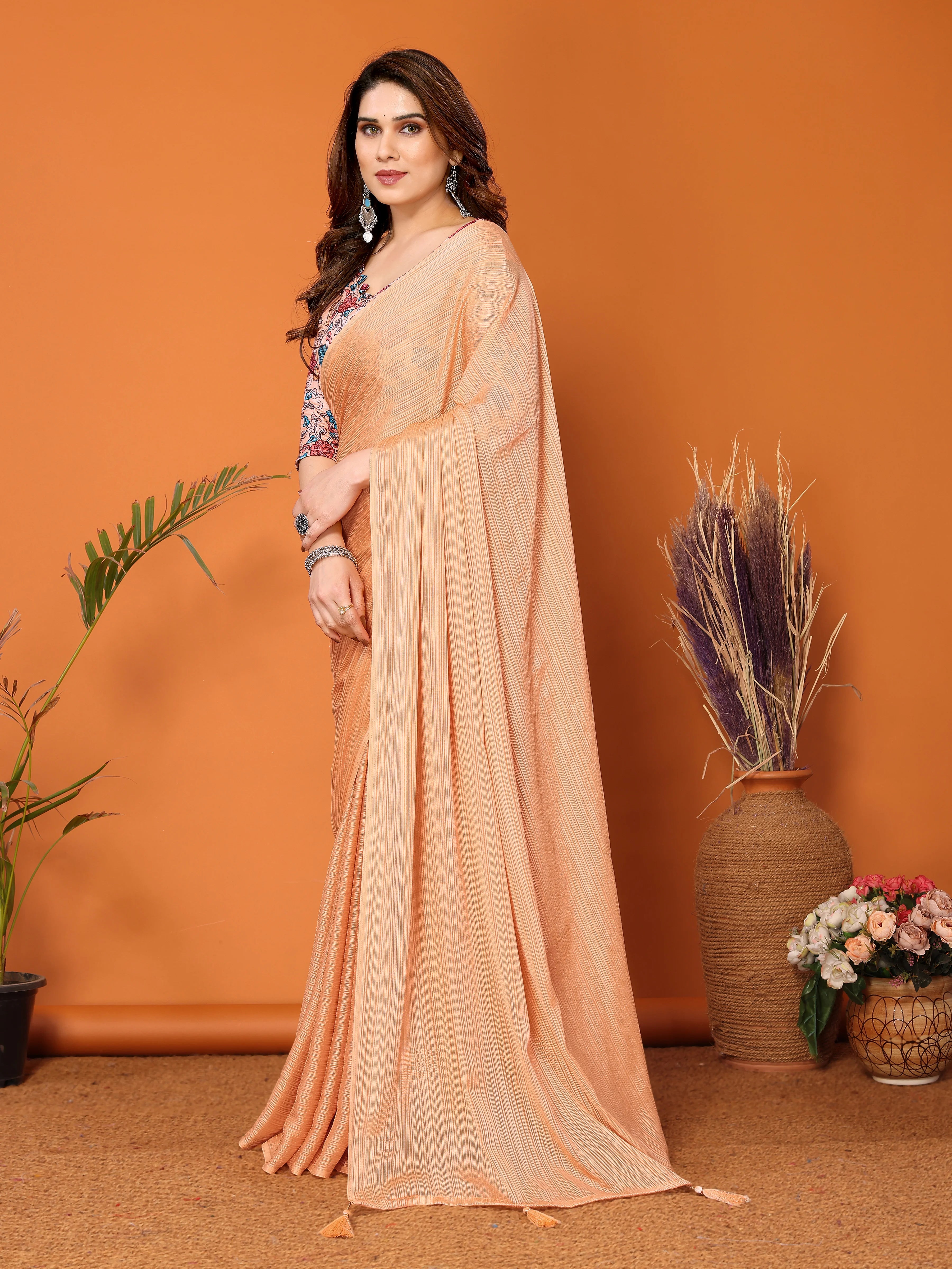 SHYAMIKA Polyester Zari Banglory Digital Print Saree with Blouse