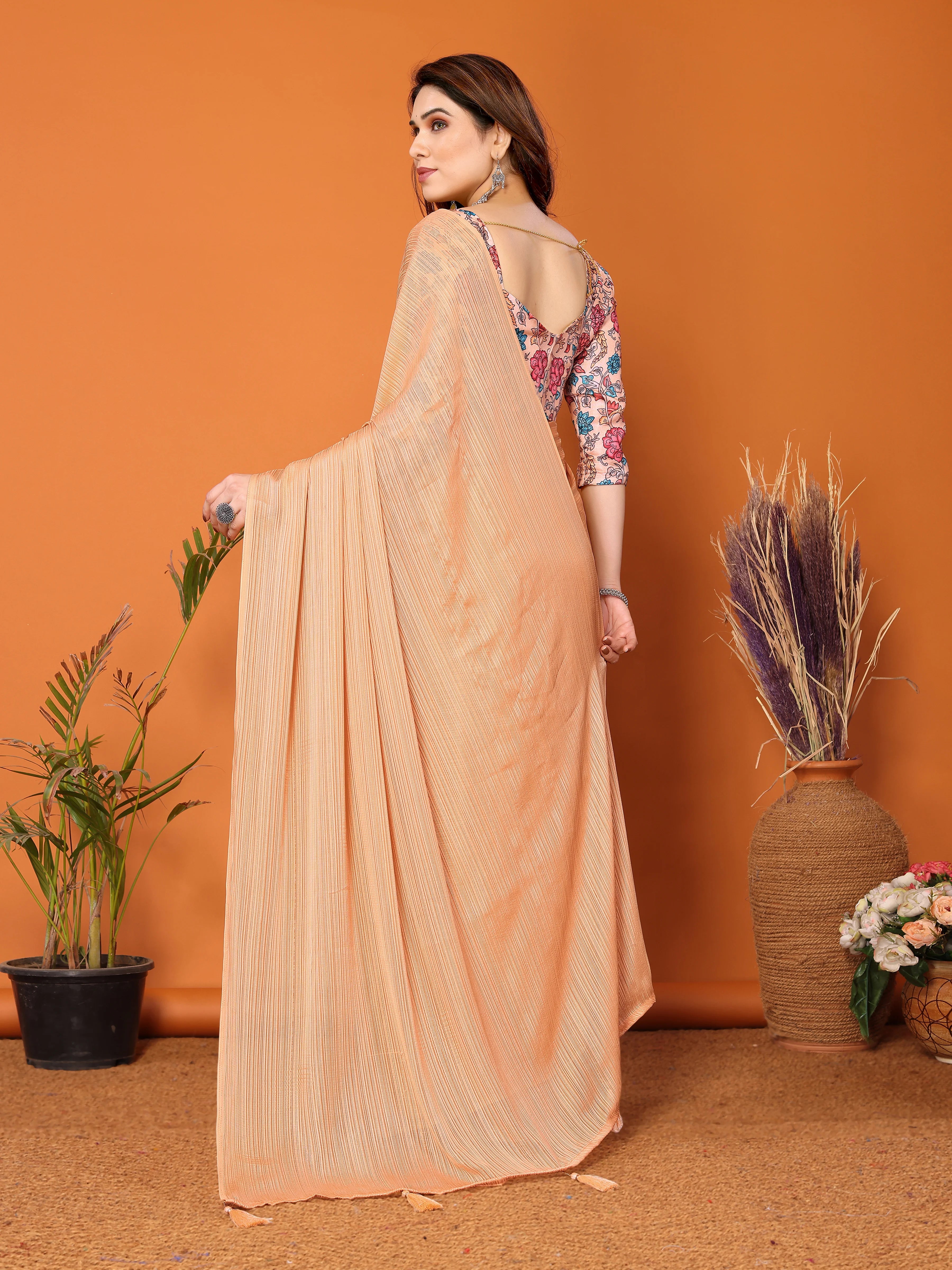 SHYAMIKA Polyester Zari Banglory Digital Print Saree with Blouse