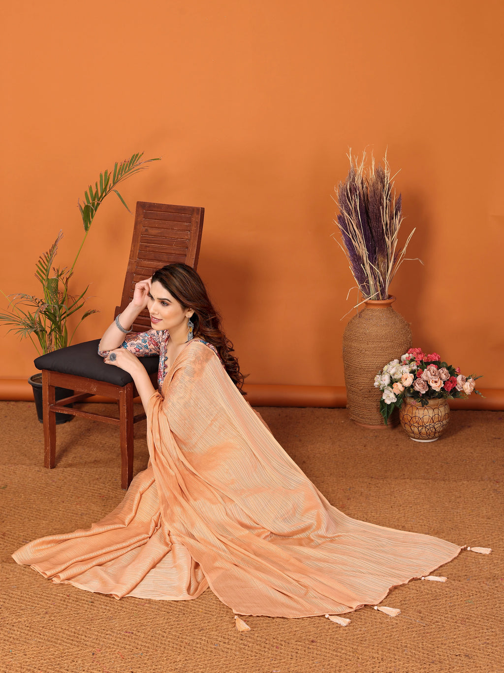 SHYAMIKA Polyester Zari Banglory Digital Print Saree with Blouse