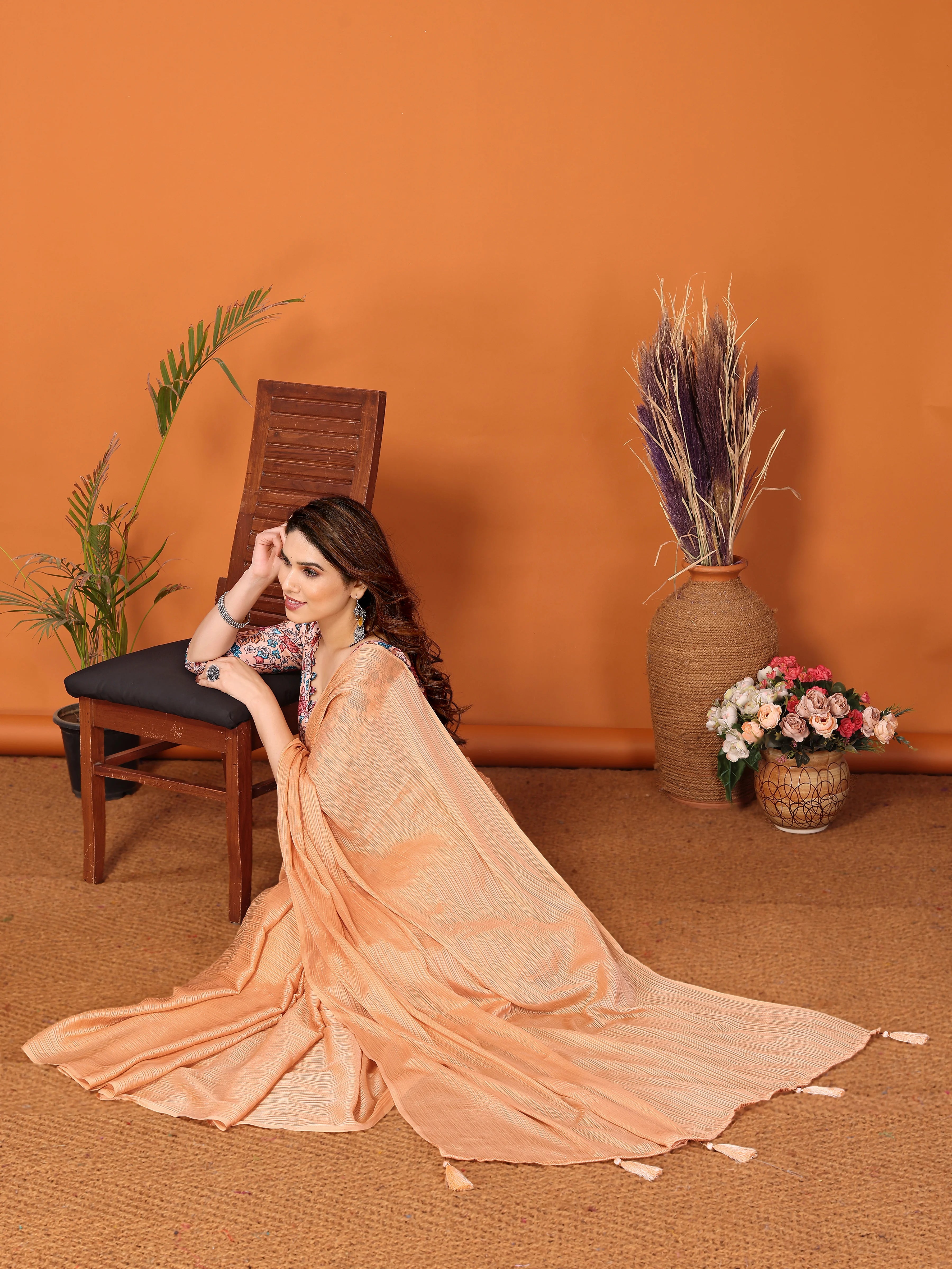 SHYAMIKA Polyester Zari Banglory Digital Print Saree with Blouse