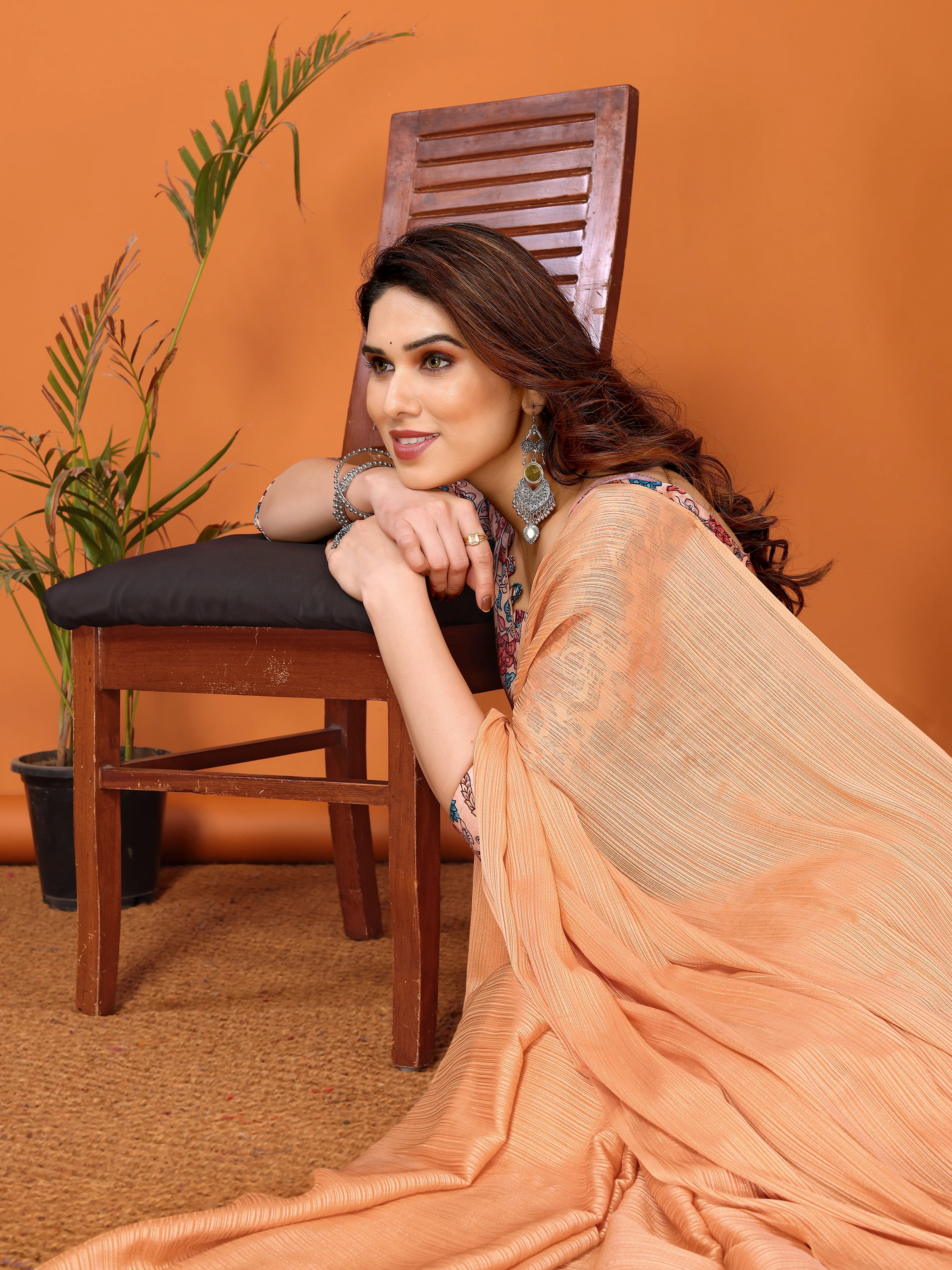SHYAMIKA Polyester Zari Banglory Digital Print Saree with Blouse