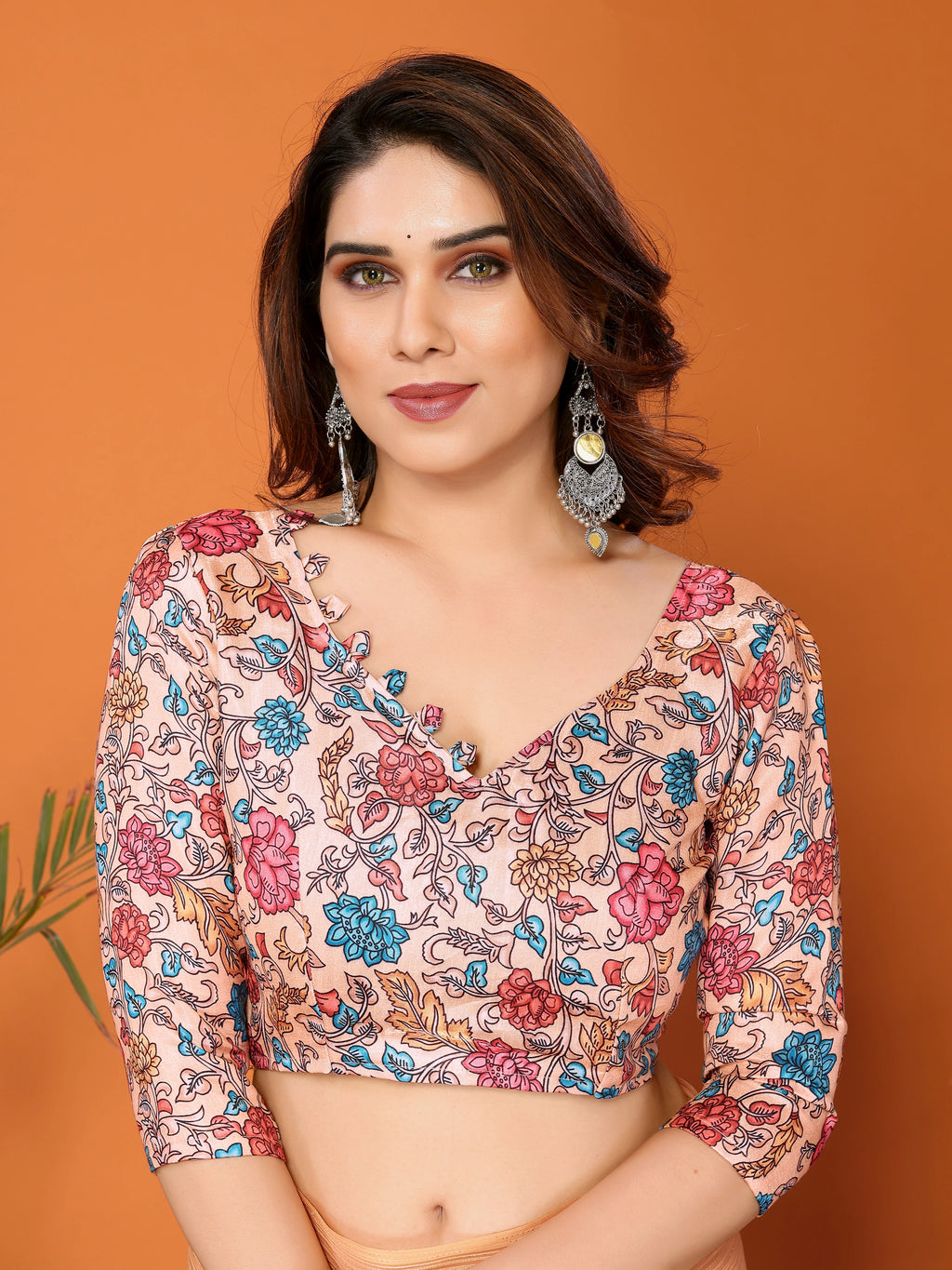 SHYAMIKA Polyester Zari Banglory Digital Print Saree with Blouse