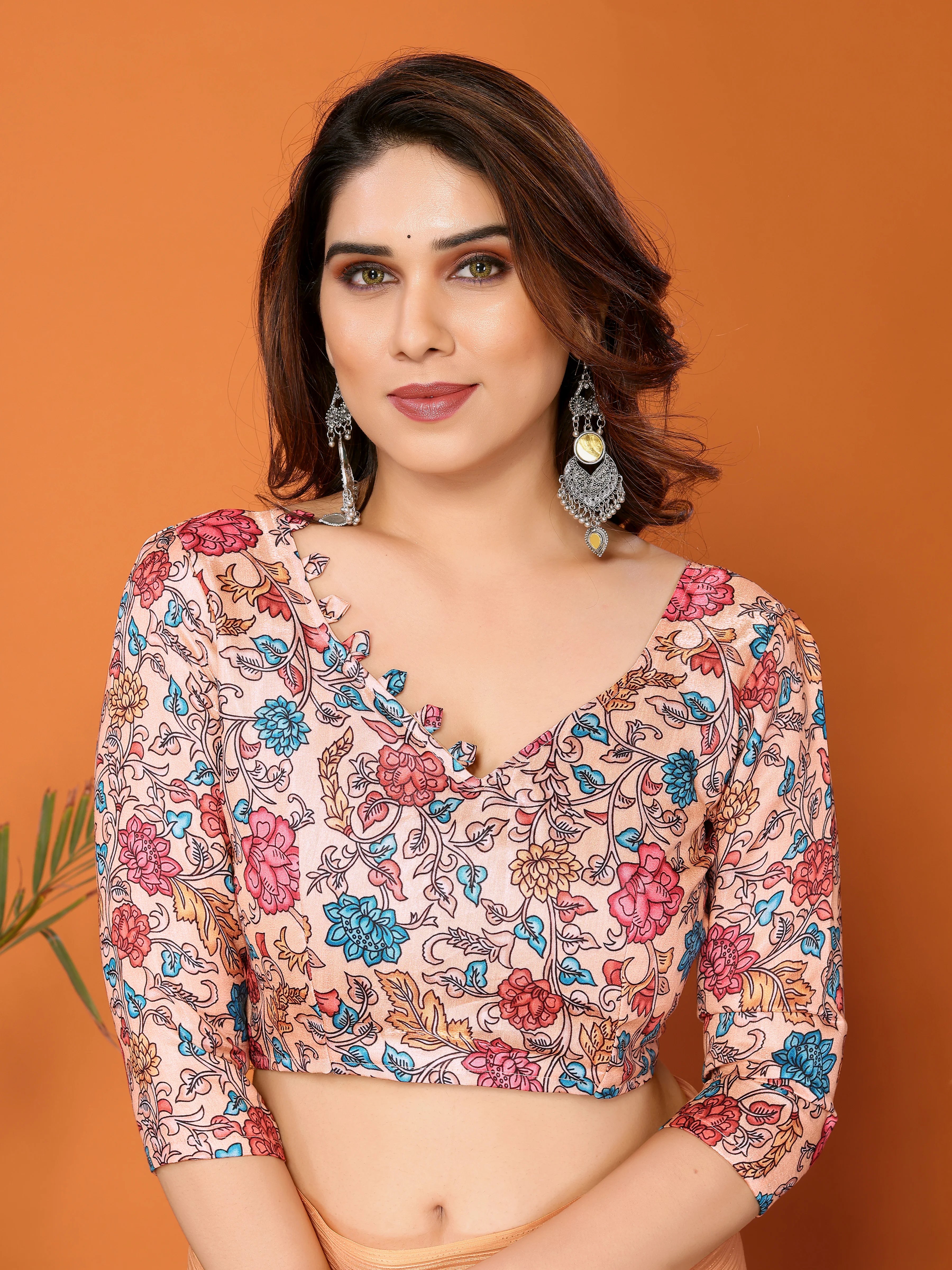 SHYAMIKA Polyester Zari Banglory Digital Print Saree with Blouse