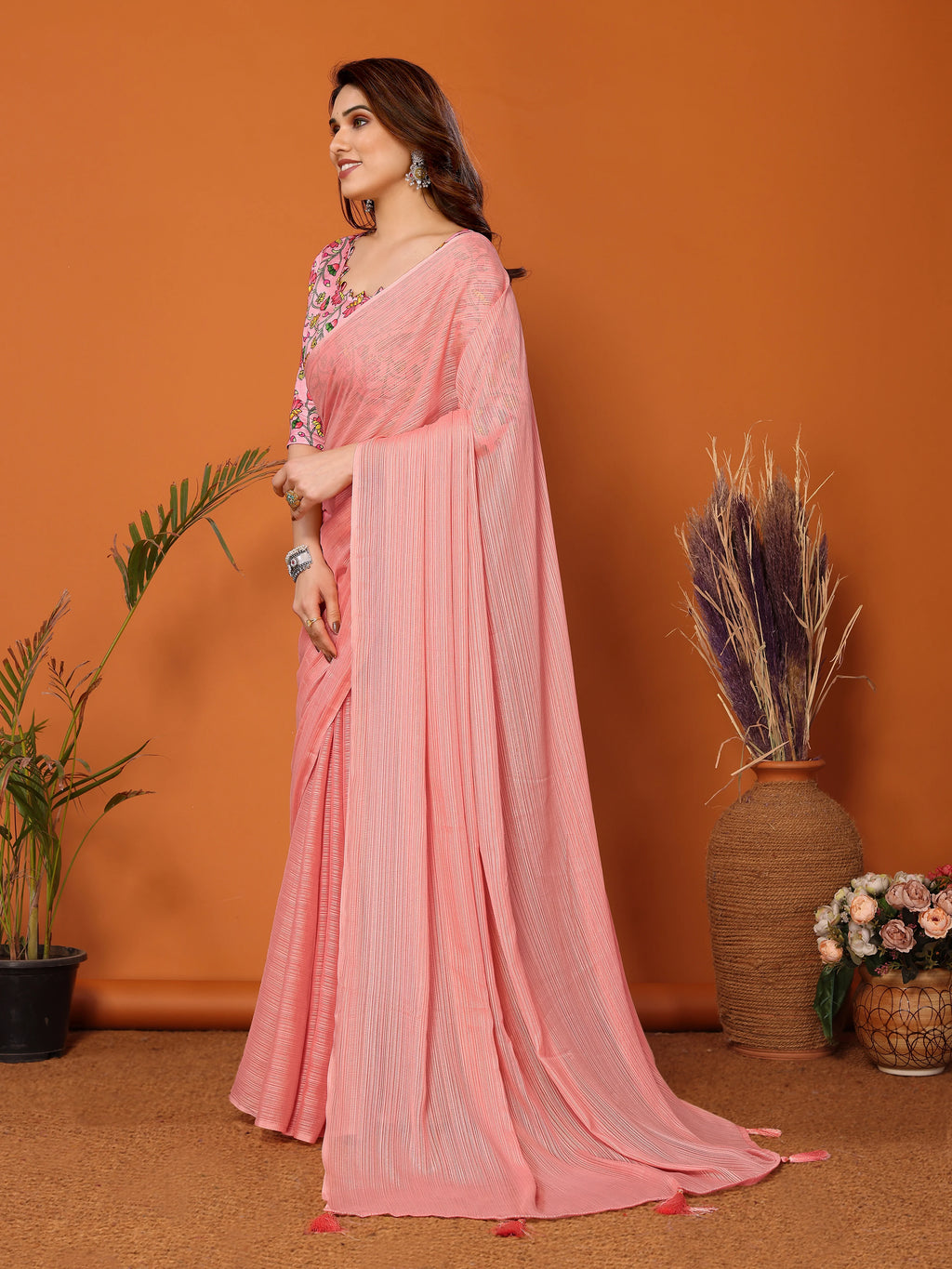 SHYAMIKA Polyester Zari Banglory Digital Print Saree with Blouse
