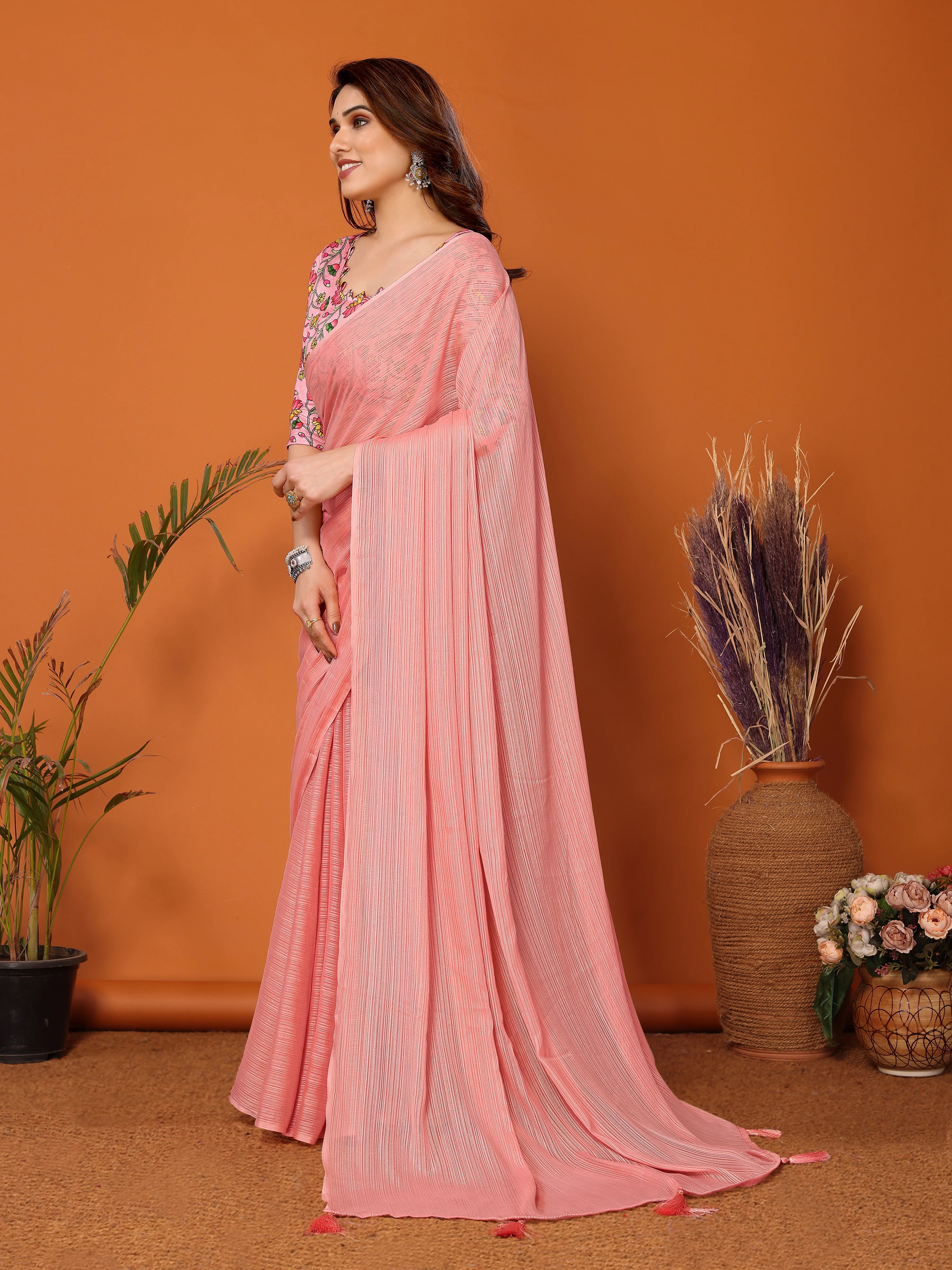 SHYAMIKA Polyester Zari Banglory Digital Print Saree with Blouse