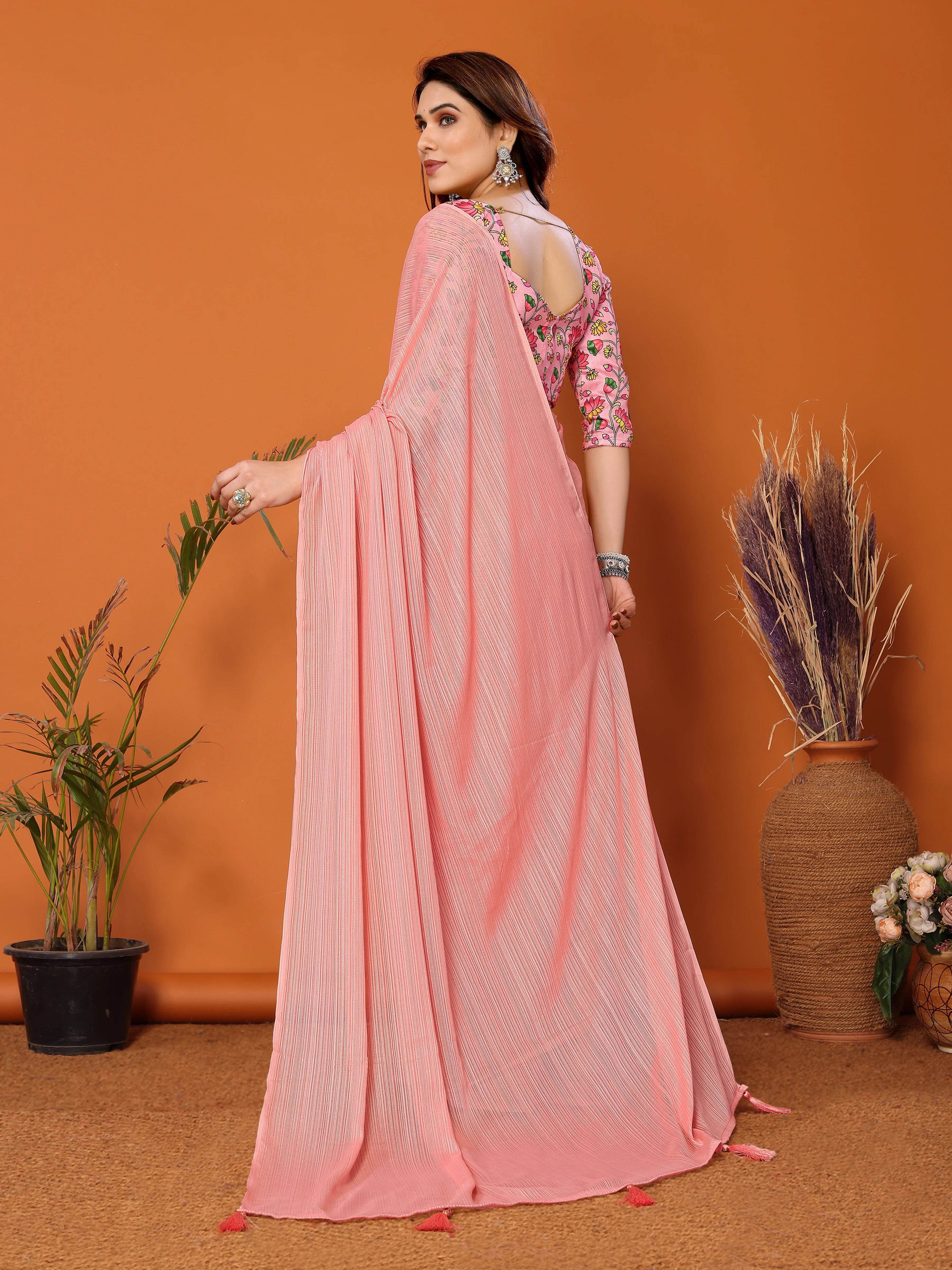 SHYAMIKA Polyester Zari Banglory Digital Print Saree with Blouse