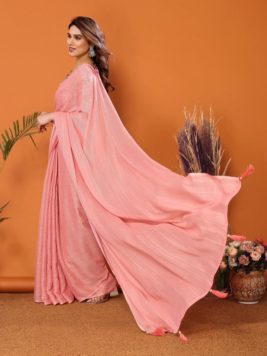SHYAMIKA Polyester Zari Banglory Digital Print Saree with Blouse