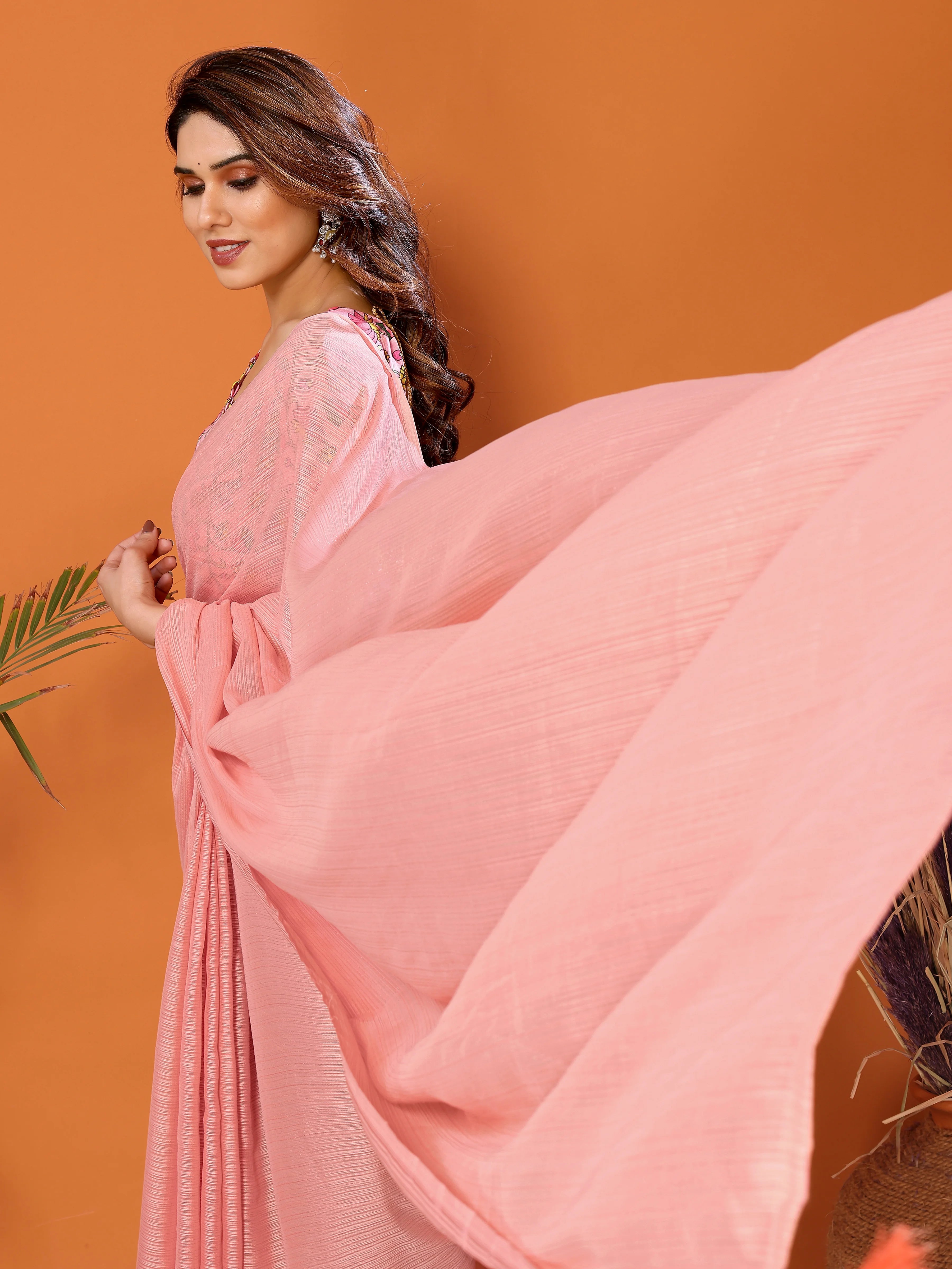 SHYAMIKA Polyester Zari Banglory Digital Print Saree with Blouse