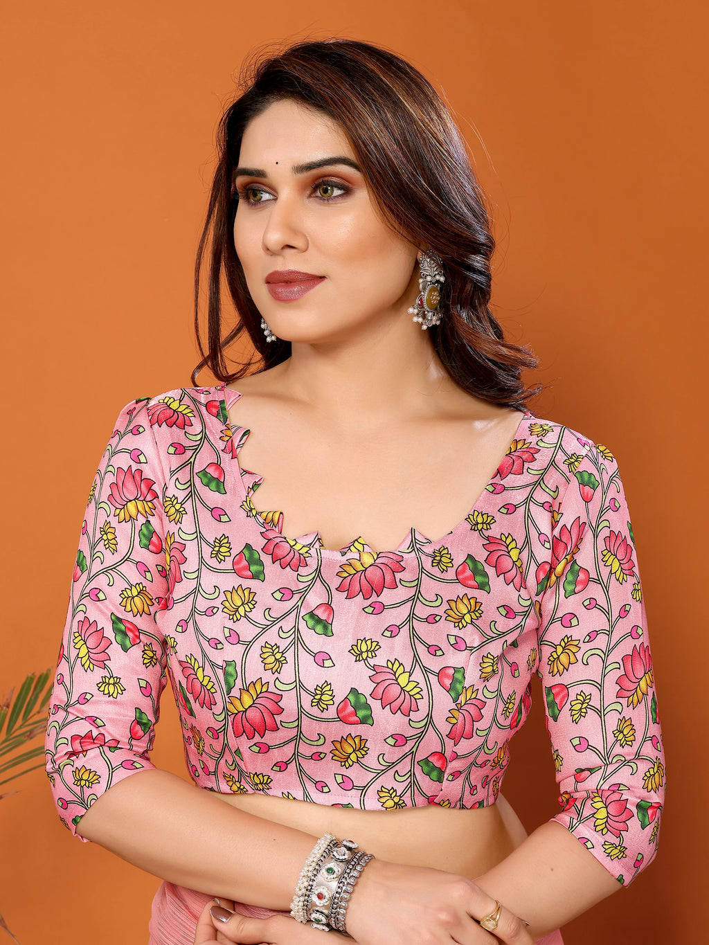 SHYAMIKA Polyester Zari Banglory Digital Print Saree with Blouse