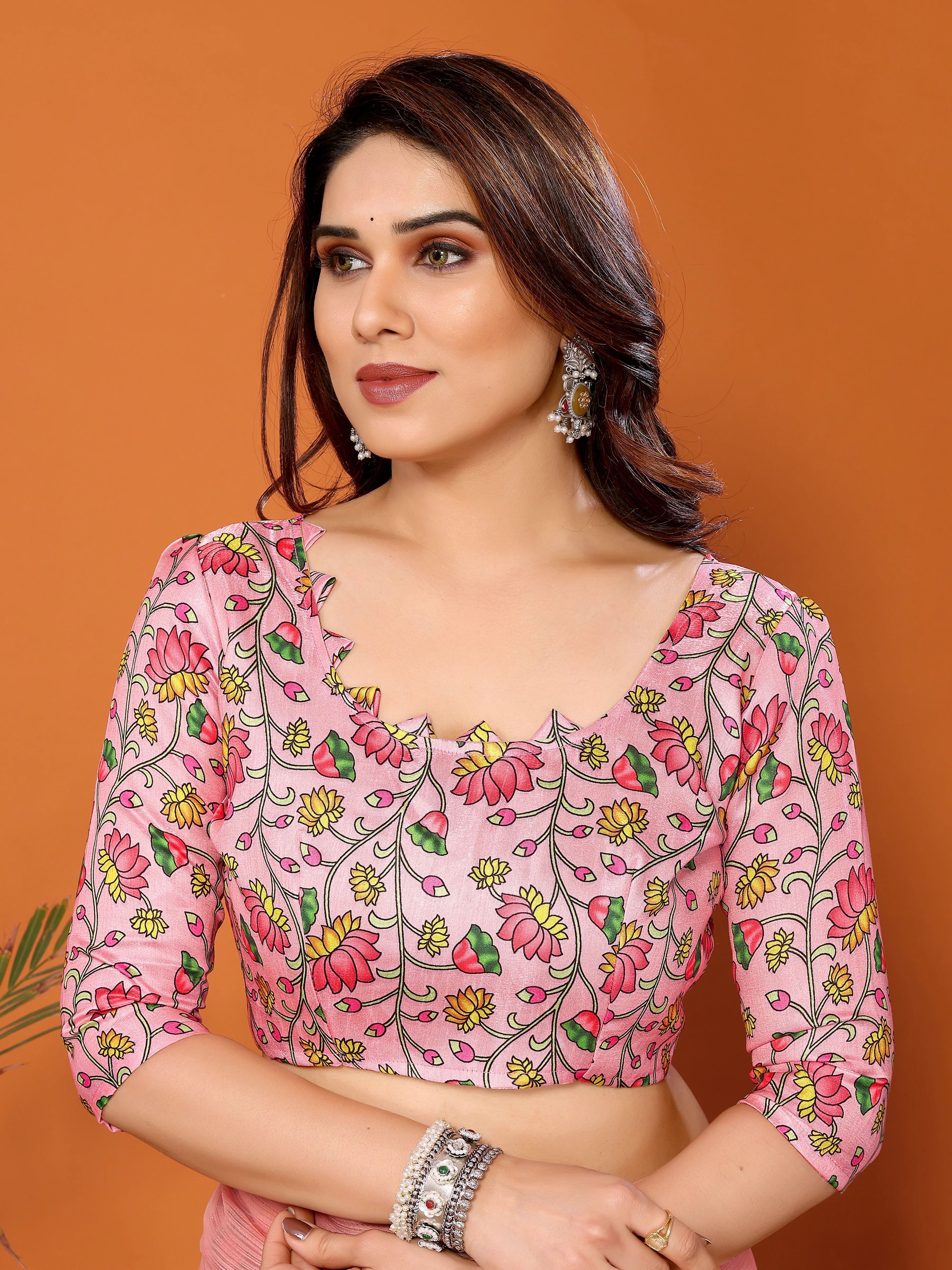 SHYAMIKA Polyester Zari Banglory Digital Print Saree with Blouse