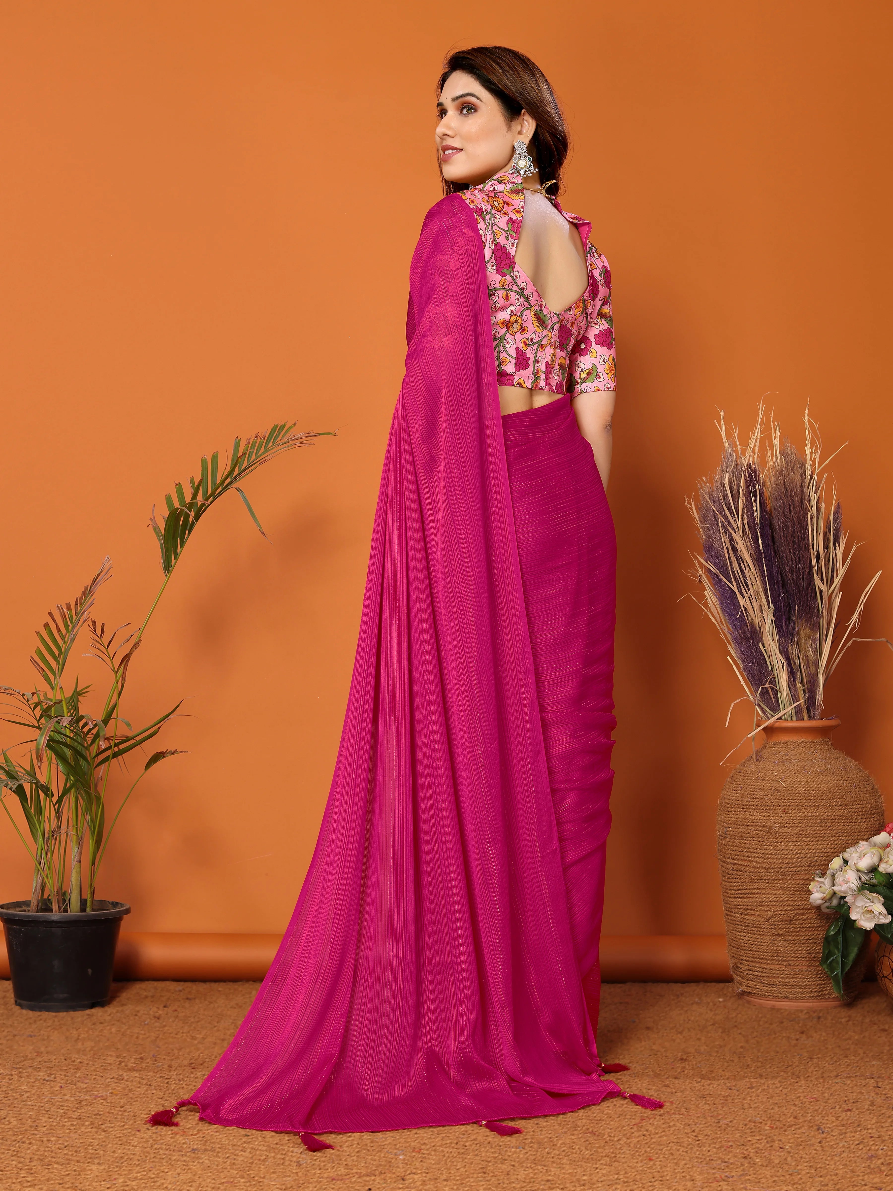 SHYAMIKA Polyester Zari Banglory Digital Print Saree with Blouse
