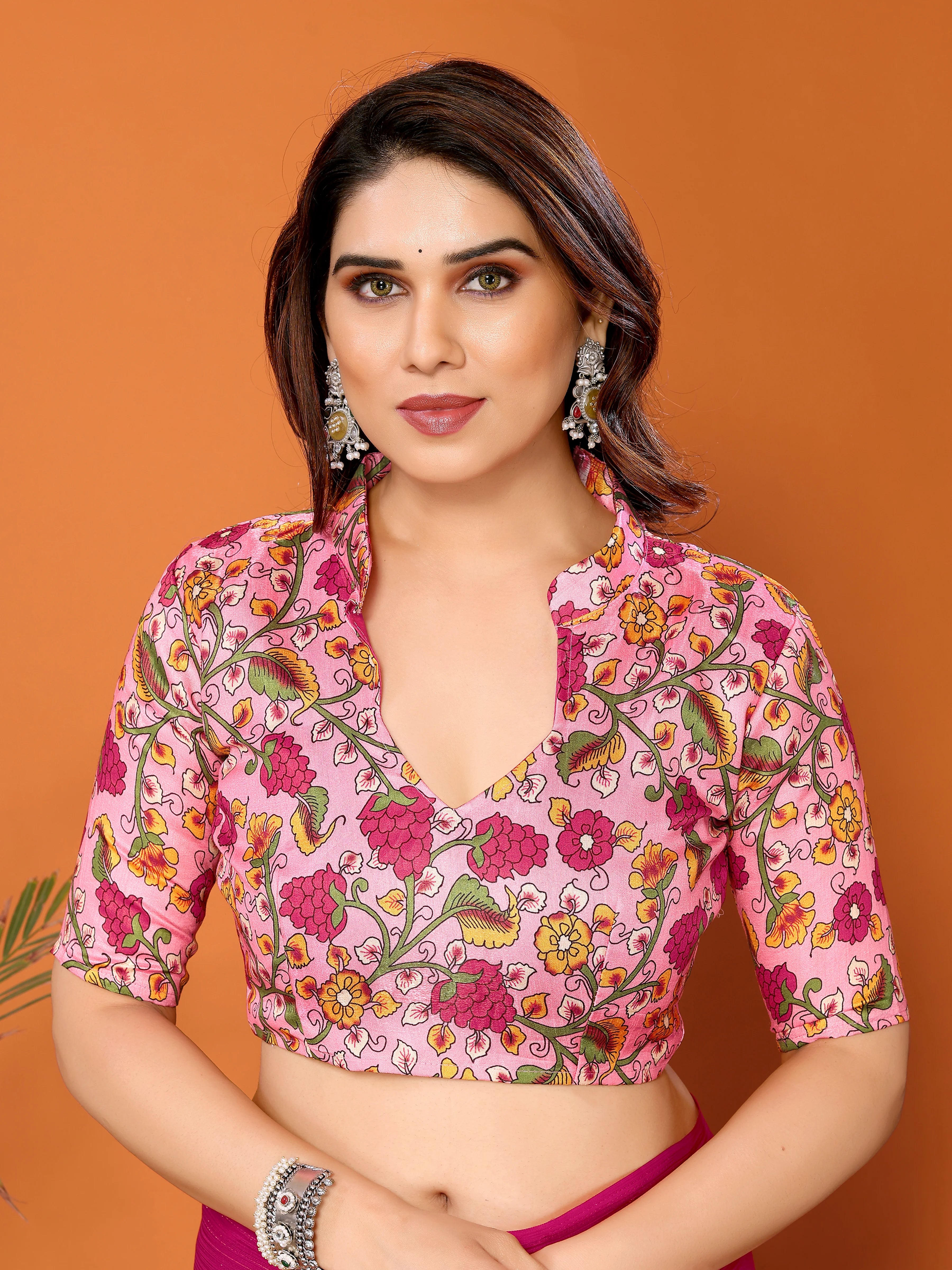 SHYAMIKA Polyester Zari Banglory Digital Print Saree with Blouse