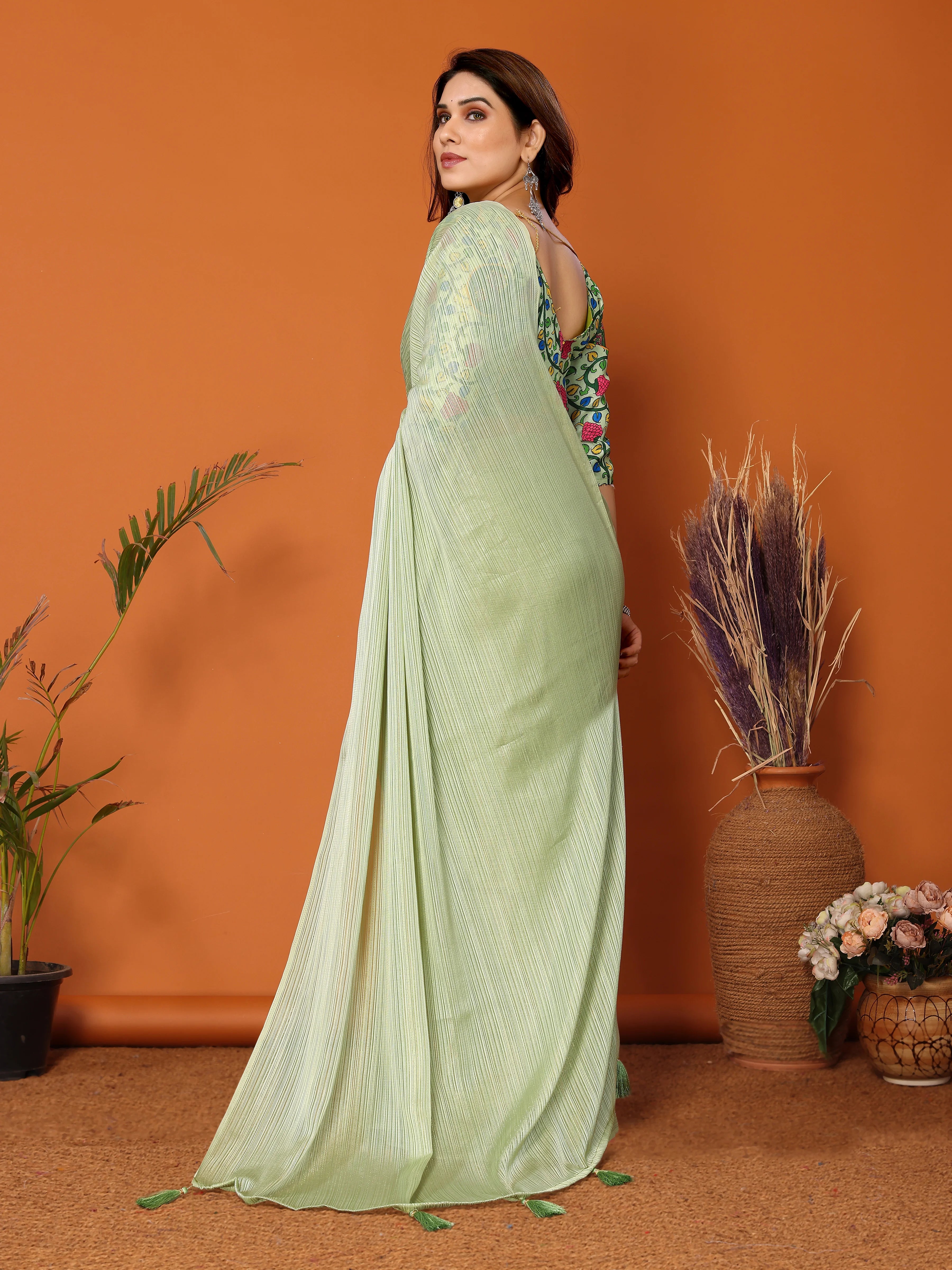 SHYAMIKA Polyester Zari Banglory Digital Print Saree with Blouse