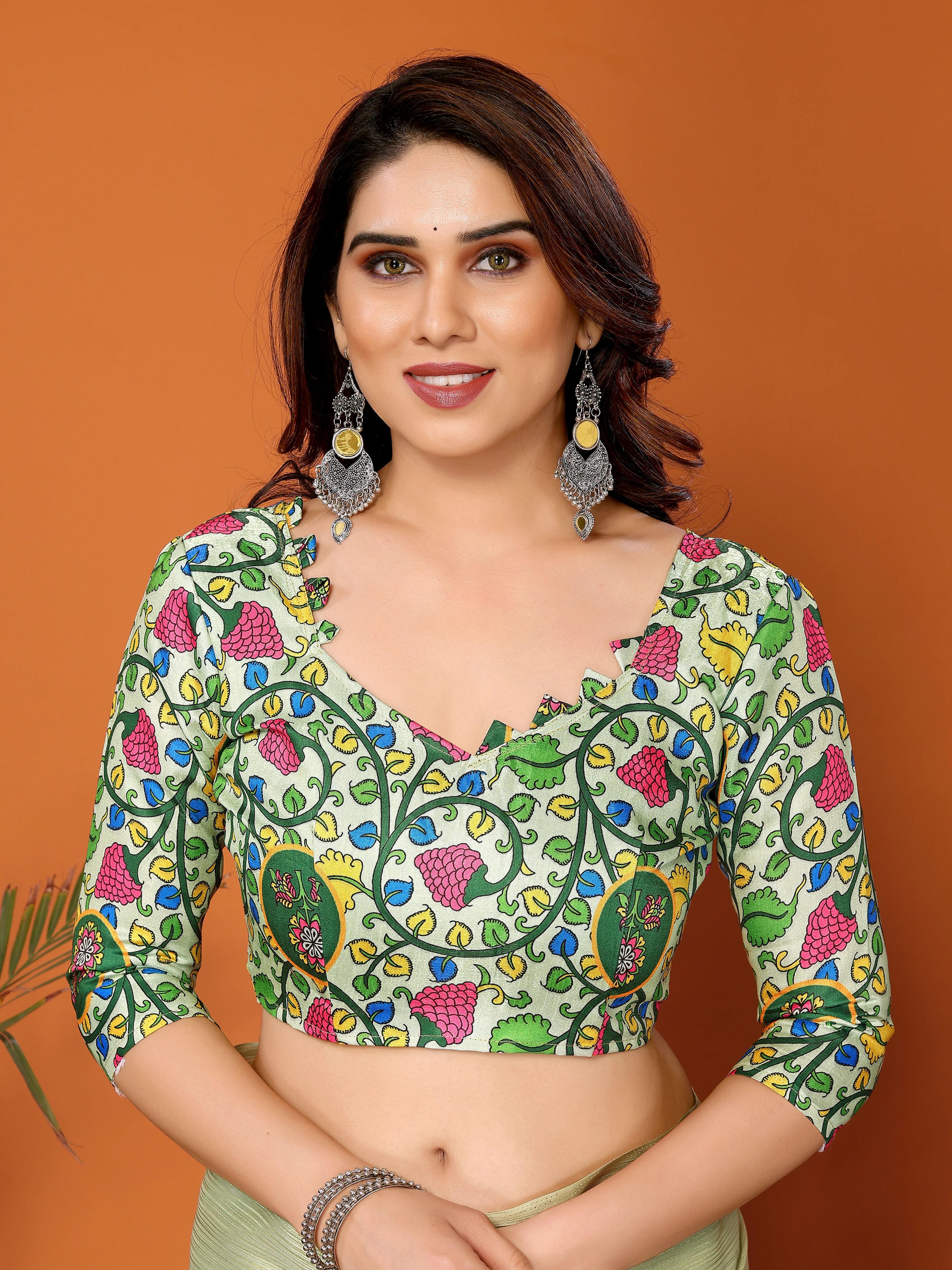 SHYAMIKA Polyester Zari Banglory Digital Print Saree with Blouse