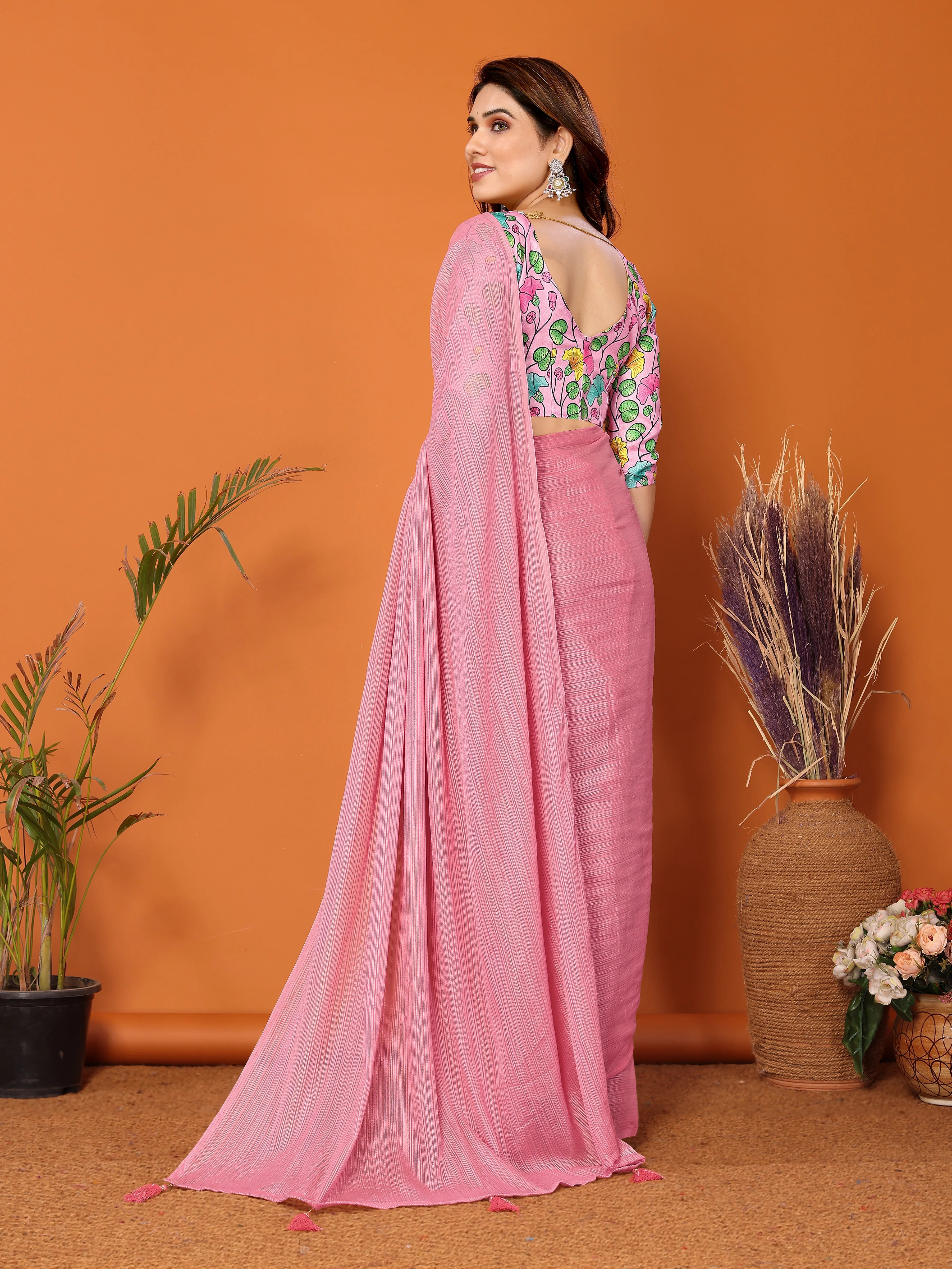 SHYAMIKA Polyester Zari Banglory Digital Print Saree with Blouse