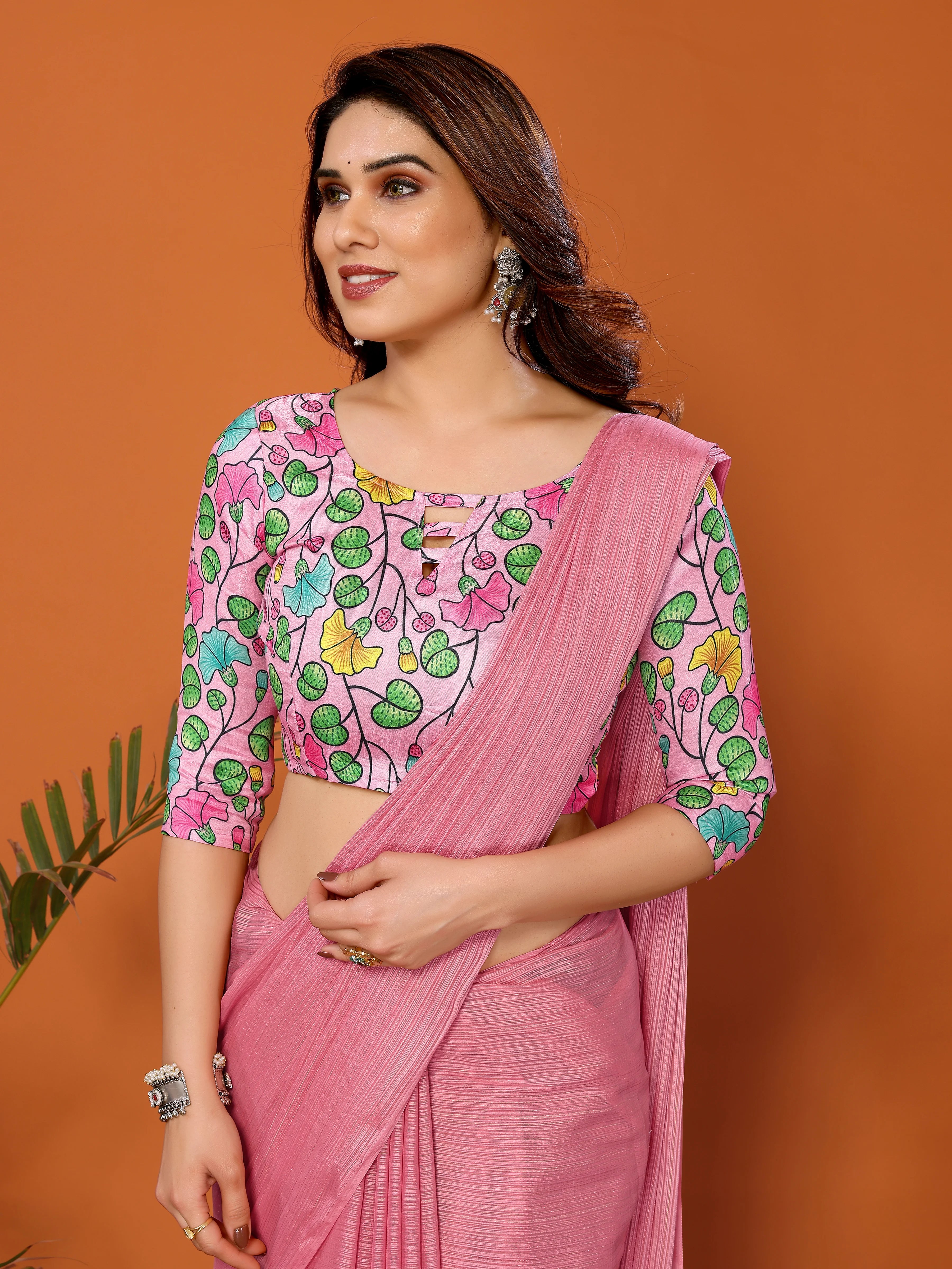 SHYAMIKA Polyester Zari Banglory Digital Print Saree with Blouse