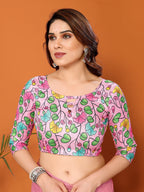 SHYAMIKA Polyester Zari Banglory Digital Print Saree with Blouse
