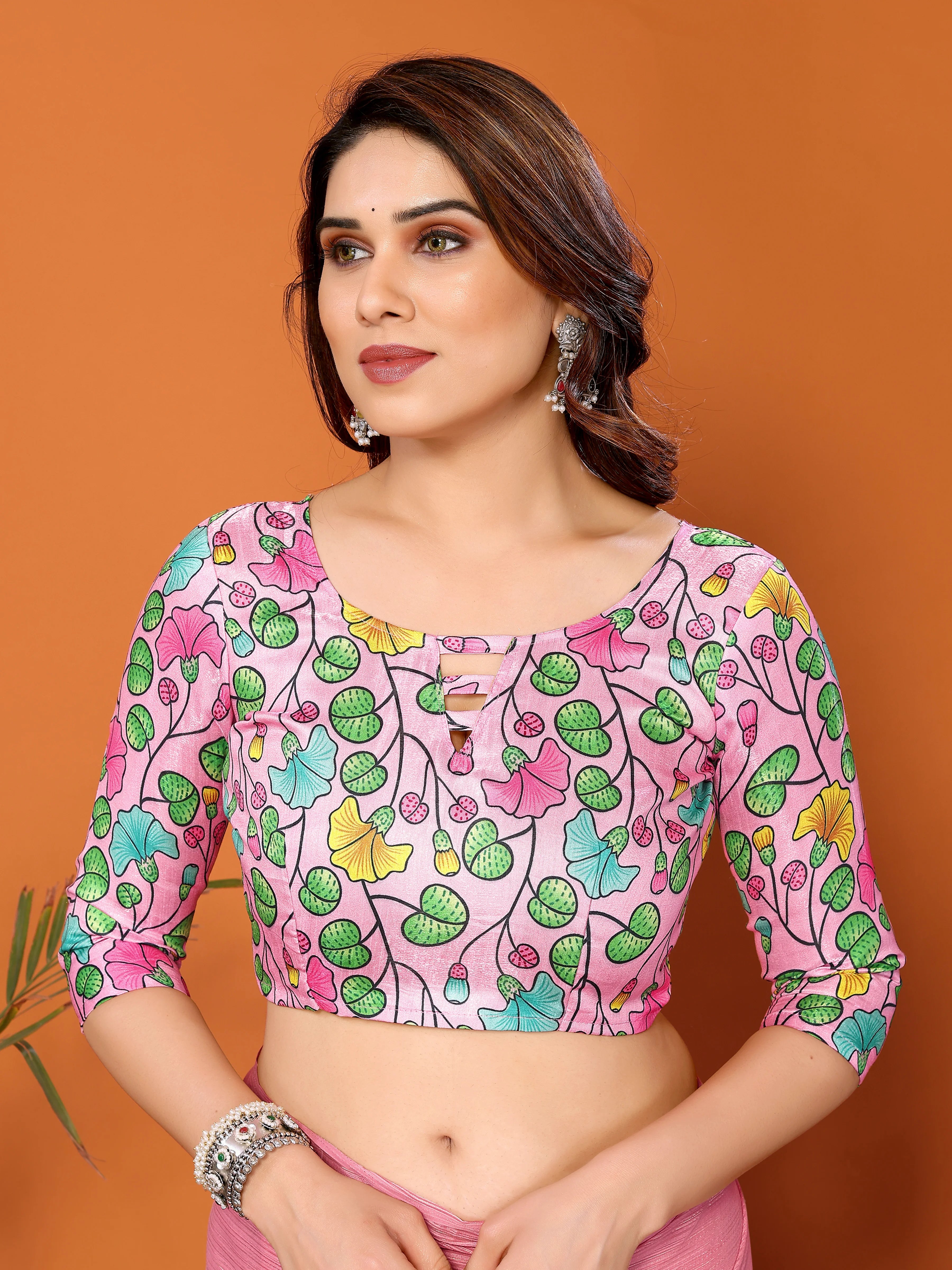 SHYAMIKA Polyester Zari Banglory Digital Print Saree with Blouse